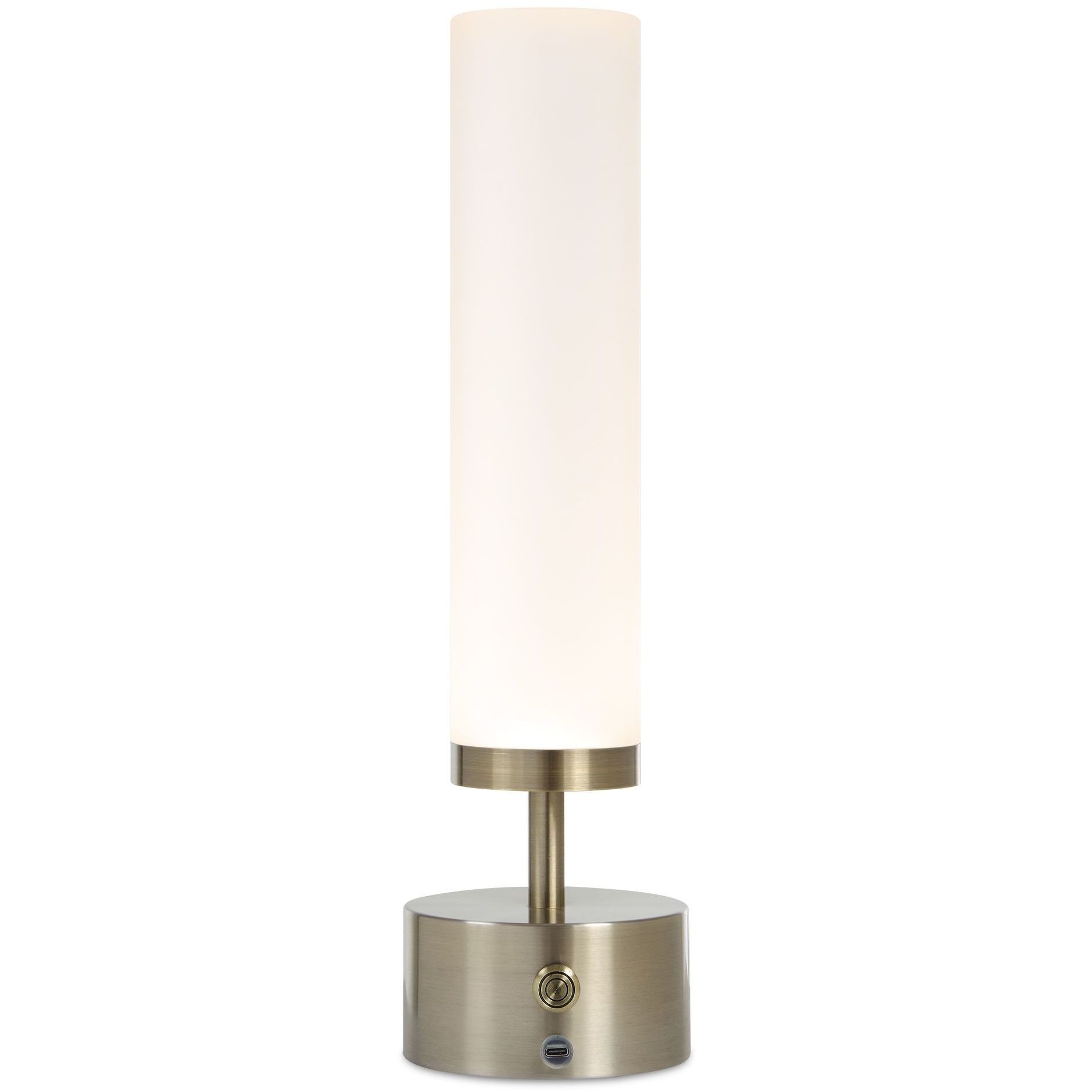 Auden 17 inch Light Antique Brass Rechargeable LED Accent Lamp Portable Light