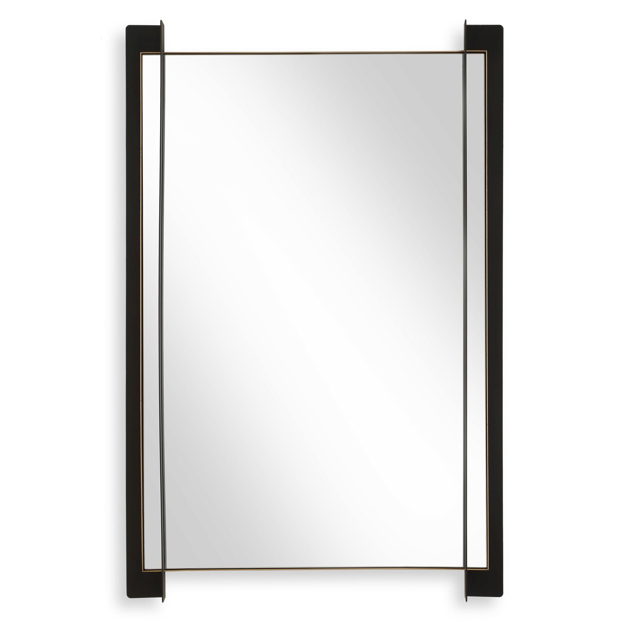 Cunene 39.25 X 26 inch Gold Leaf and Matte Black Wall Mirror