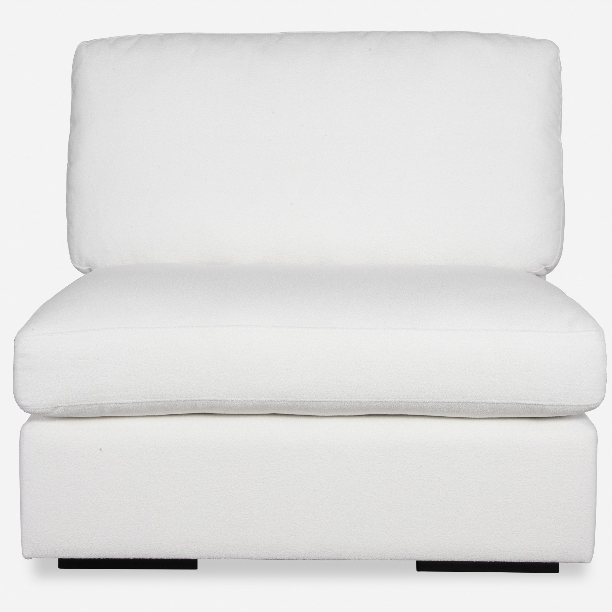Refuge Arctic White Polyester Sofa, Armless