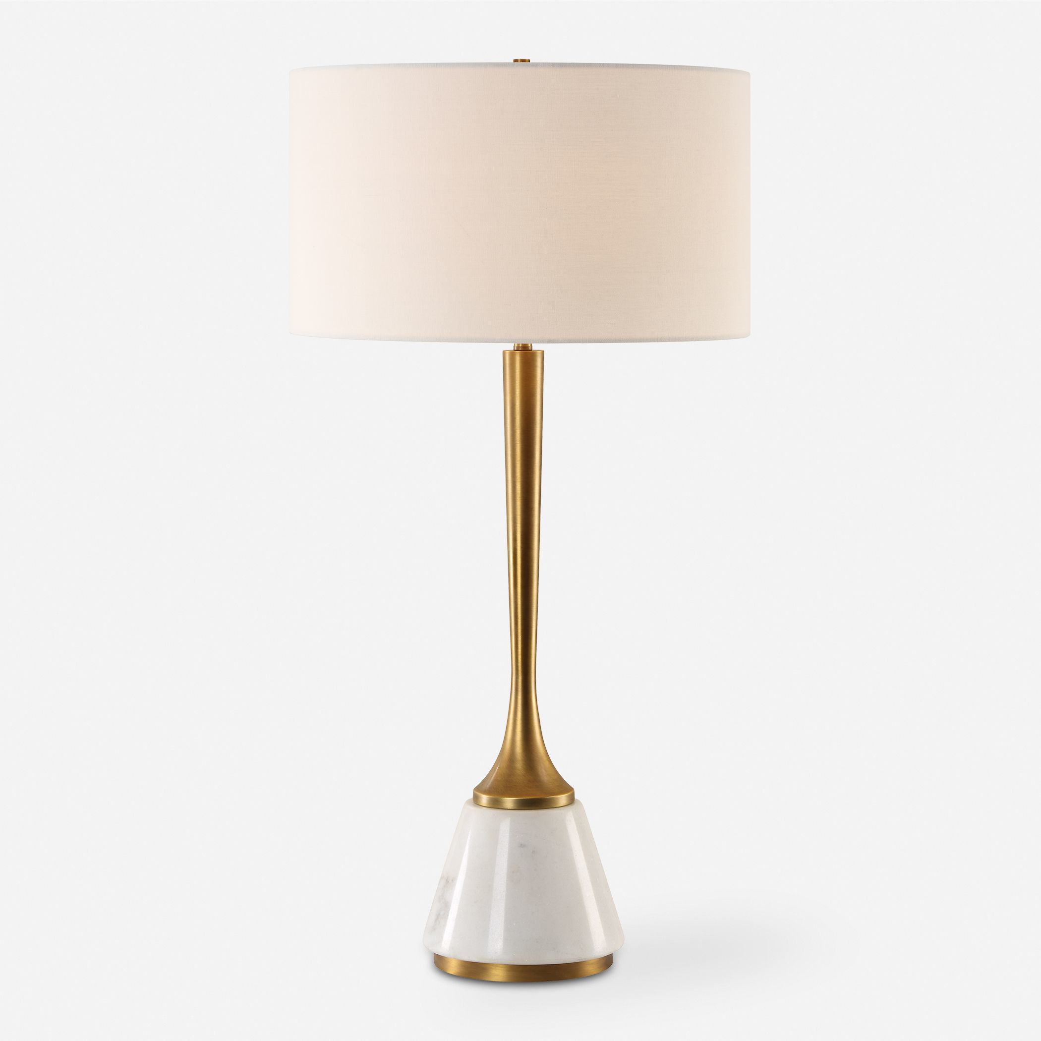 Avola 32 inch 100.00 watt White Marble and Antique Brass Table Lamp Portable Light