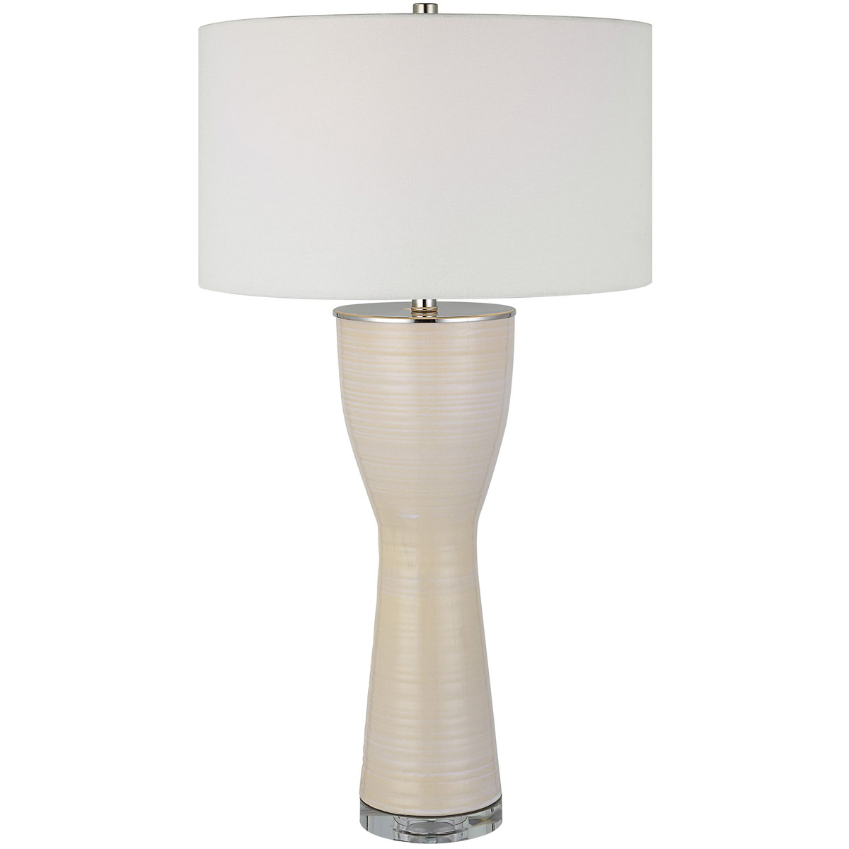Amphora 33 inch 150.00 watt Off-white Crackle Glaze and Polished Nickel Table Lamp Portable Light