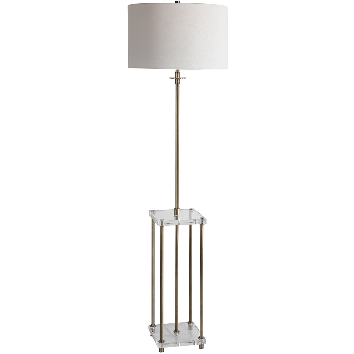 Palladian 67 inch 150.00 watt Plated Antique Brass and Crystal Floor Lamp Portable Light