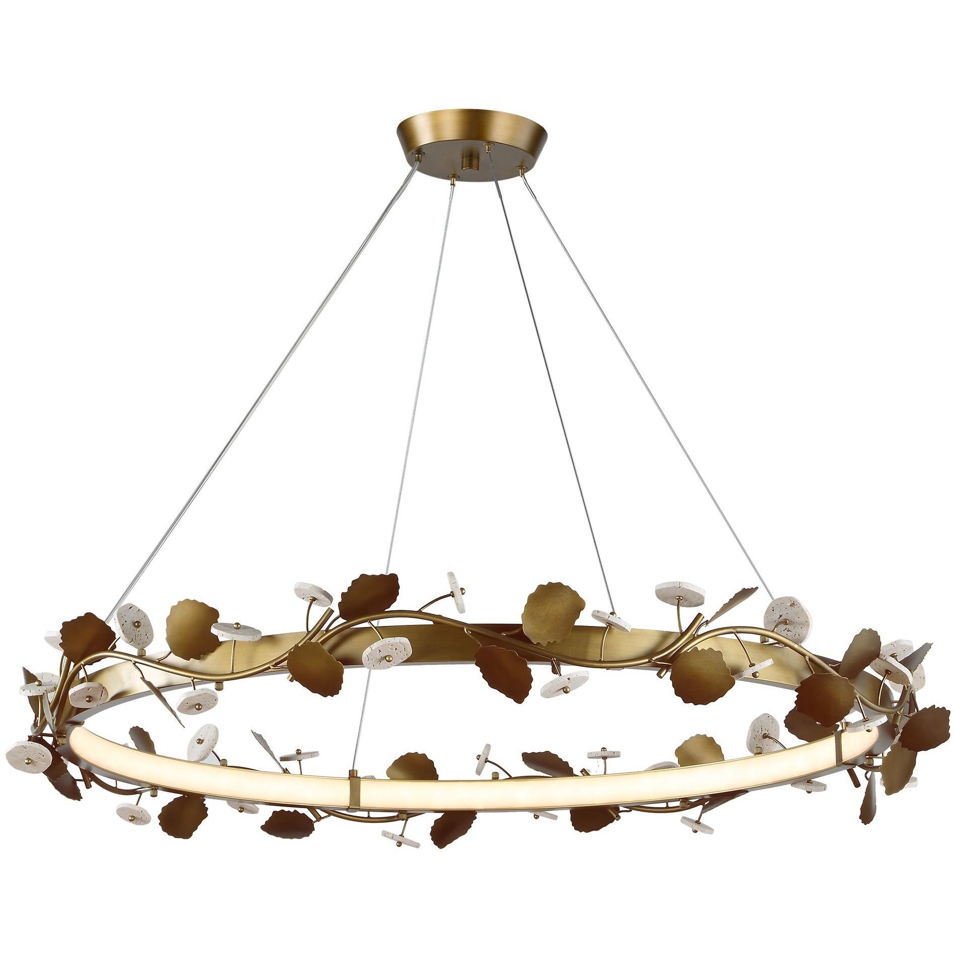 Biscotti 43.63 inch Bronze With Golden Highlight LED Chandelier Ceiling Light