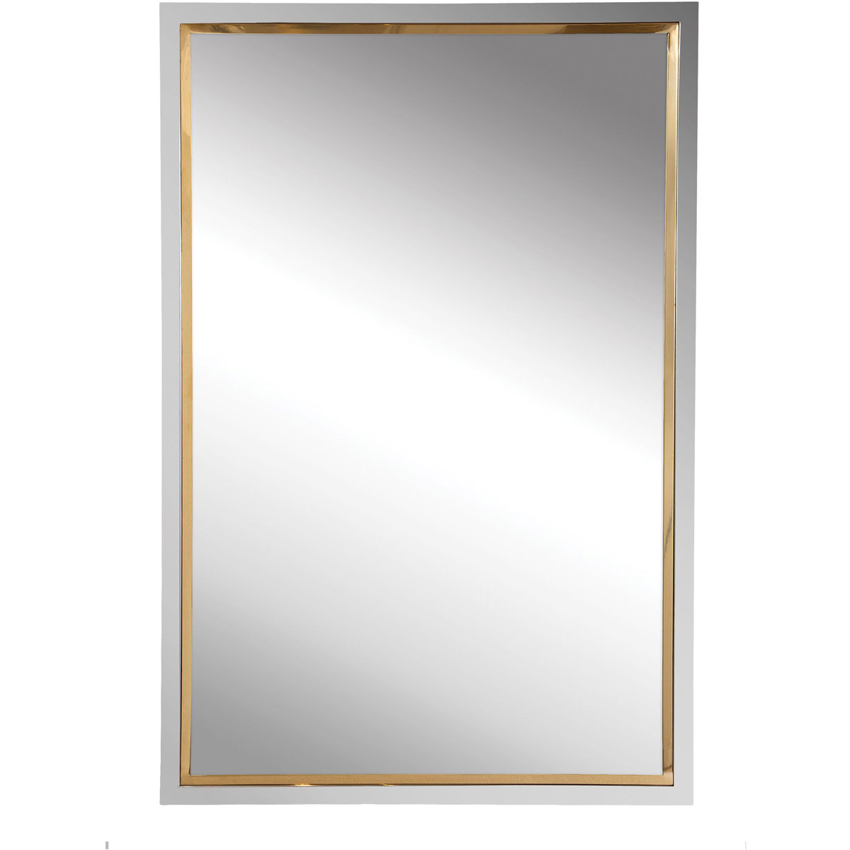 Locke 30 X 20 inch Two Tone Polished Chrome and Polished Gold Wall Mirror