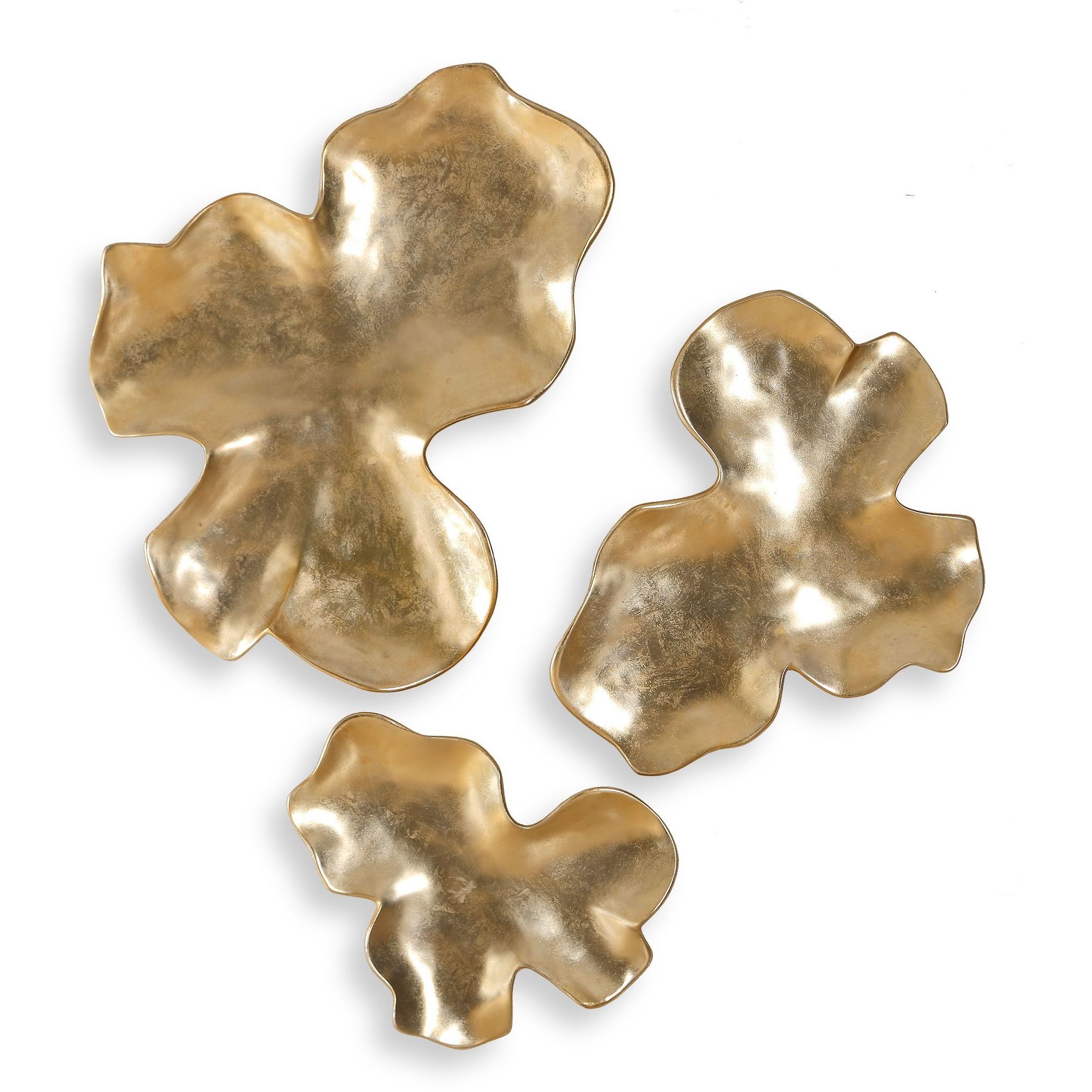 Lumina Antique Gold Leaf Wall Decor, Set of 3