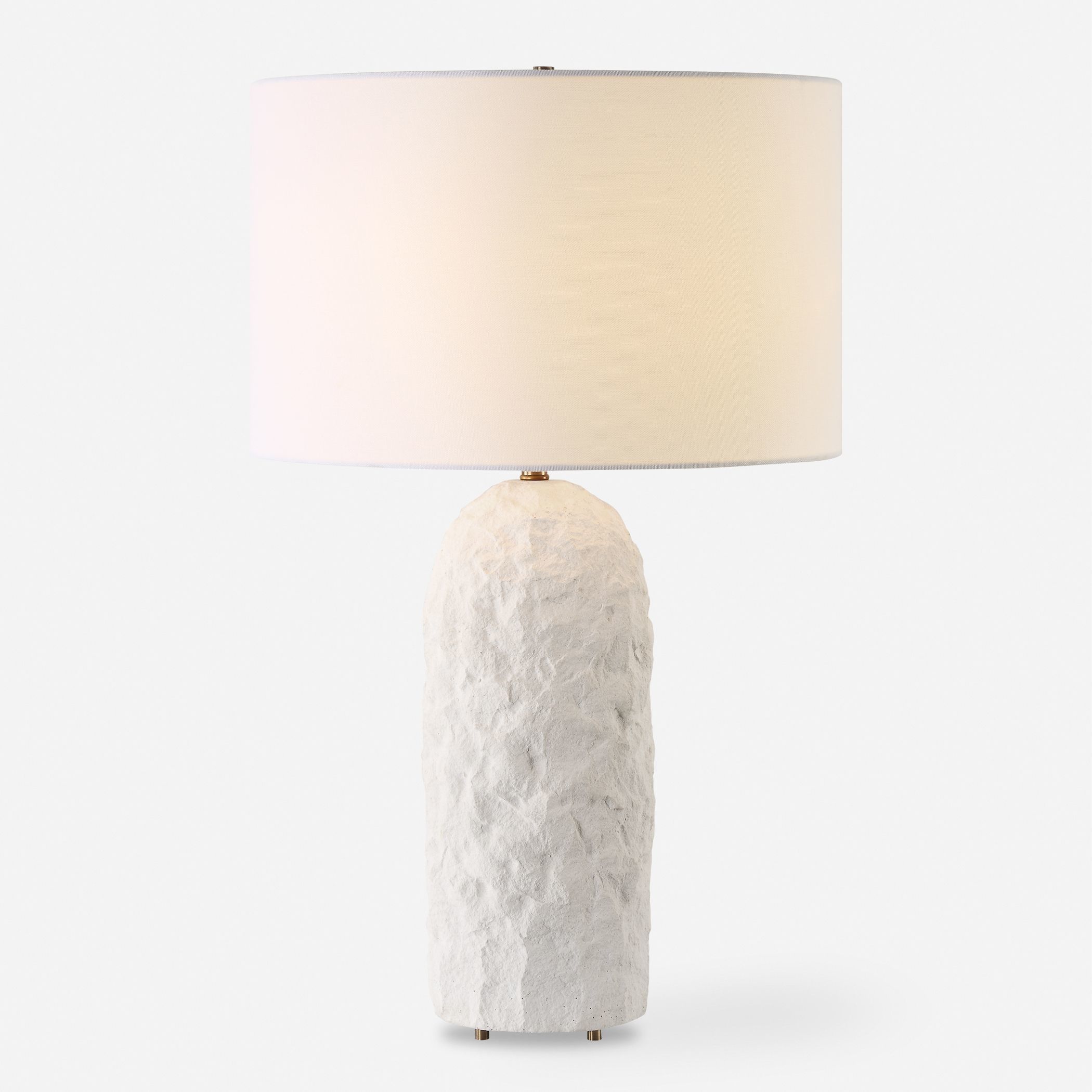 Vieste 27.5 inch 150.00 watt White Sandstone and Brushed Antique Brass Table Lamp Portable Light