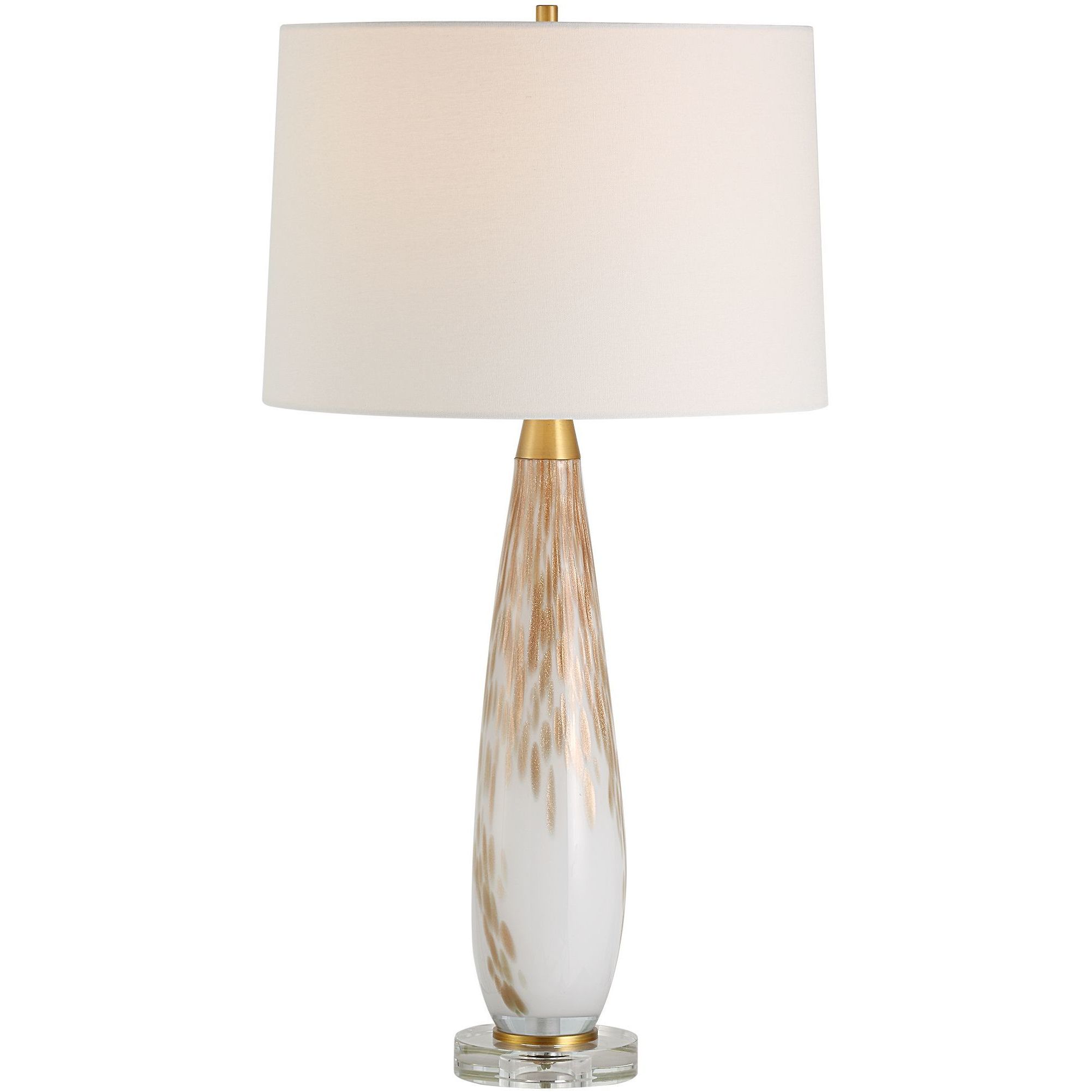Lyra 28.5 inch 150.00 watt White with Metallic Gold Details Table Lamp Portable Light