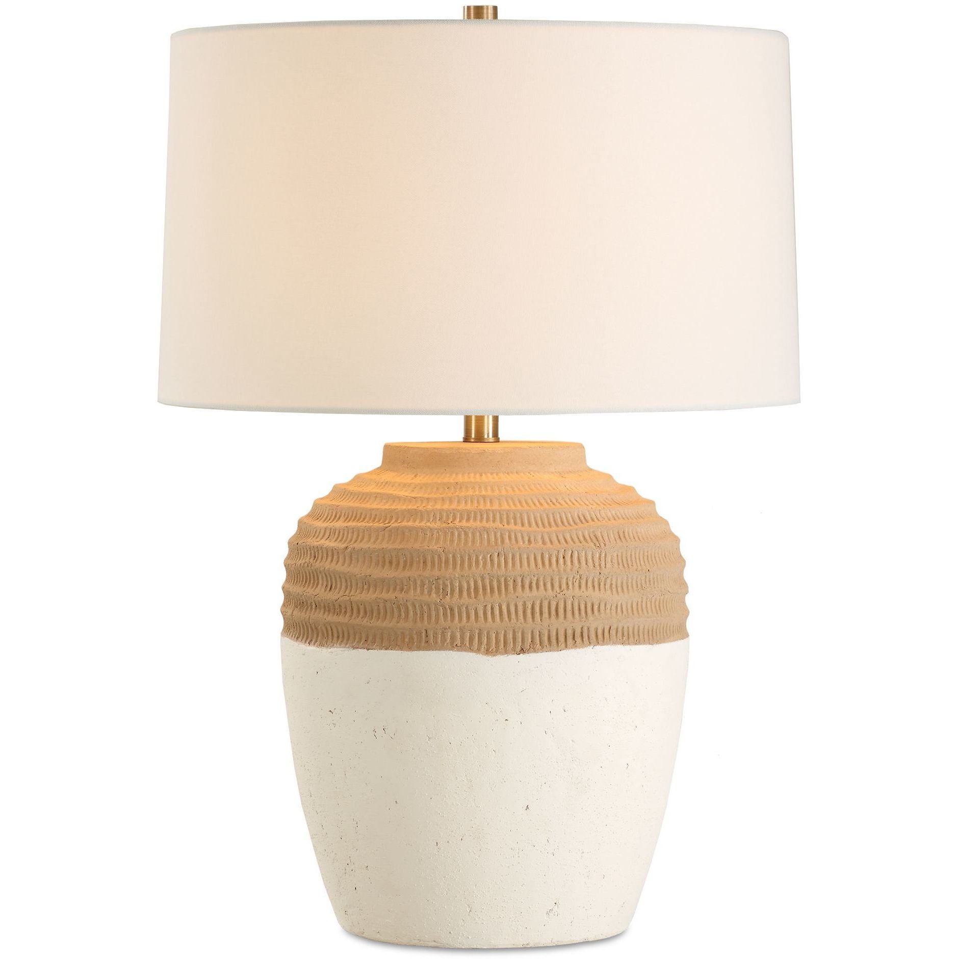 Bellaby 25.75 inch 150.00 watt Textured Terracotta and White with Brass Table Lamp Portable Light
