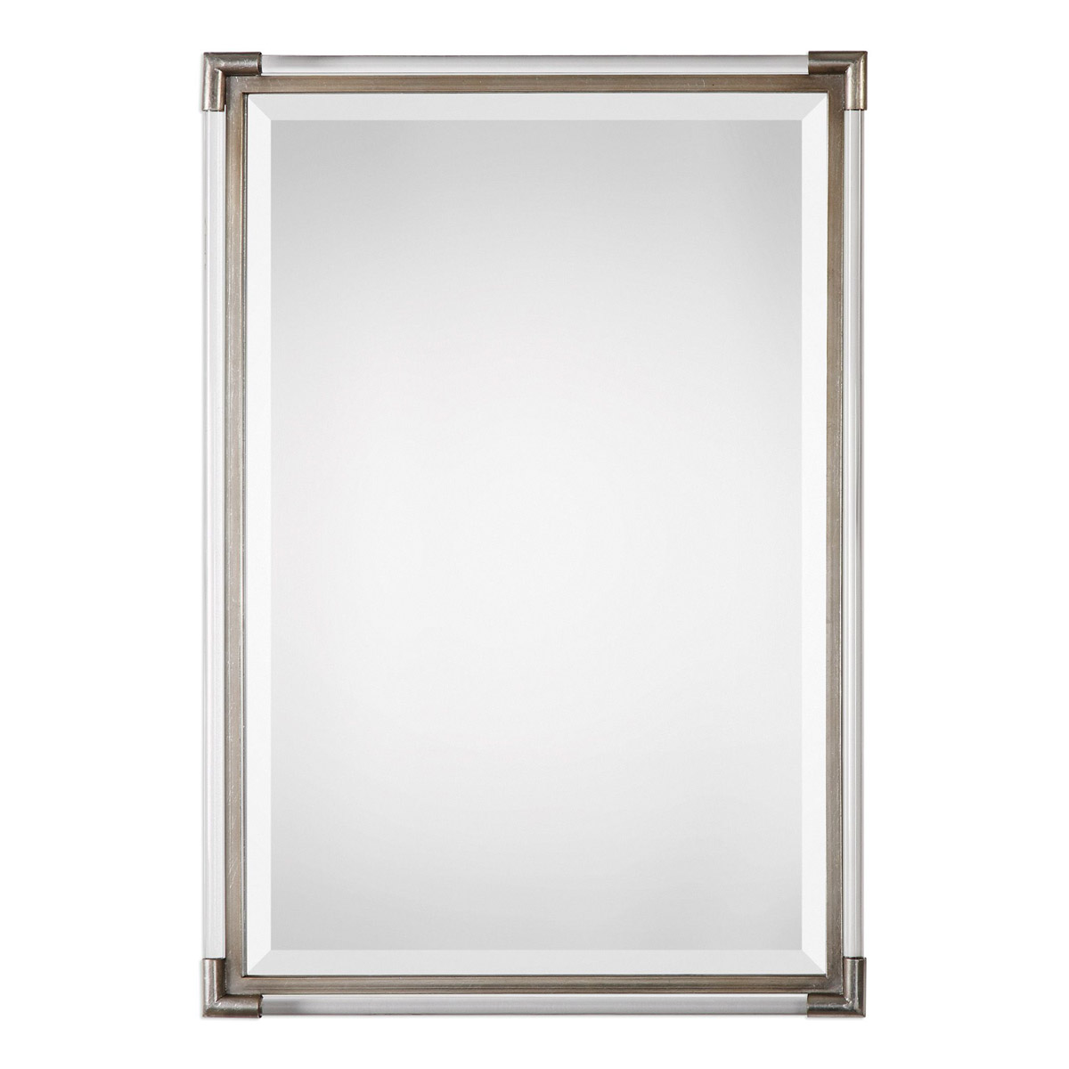 Mackai 33 X 23 inch Metallic Silver Wall Mirror, Grace Feyock