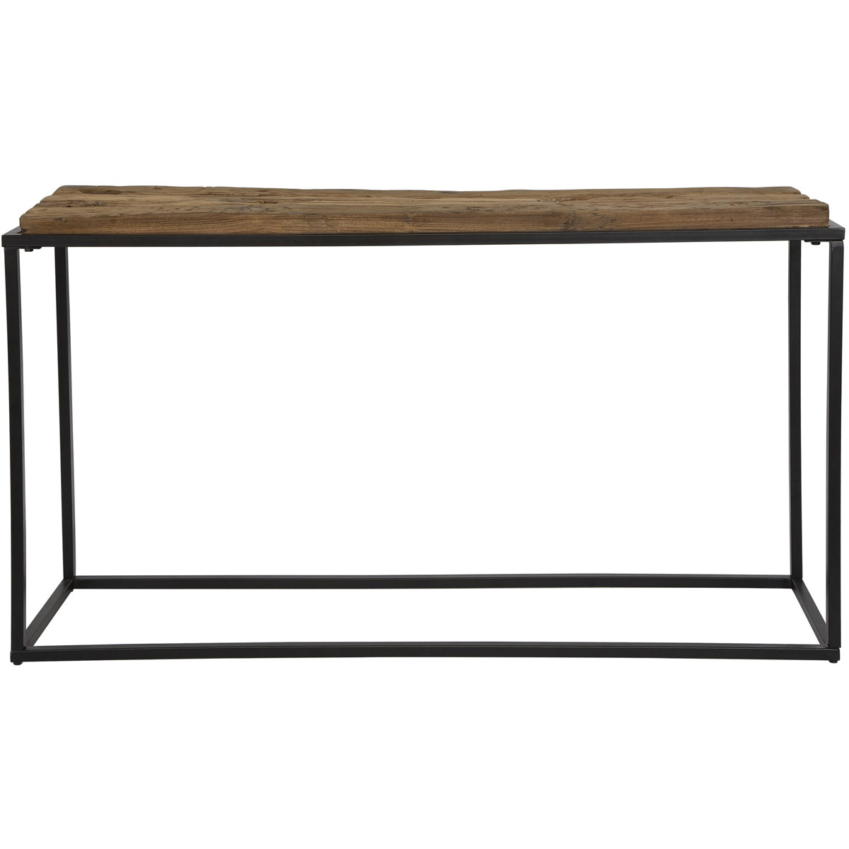 Holston 54 inch Satin Black and Natural Reclaimed Wood Console Table