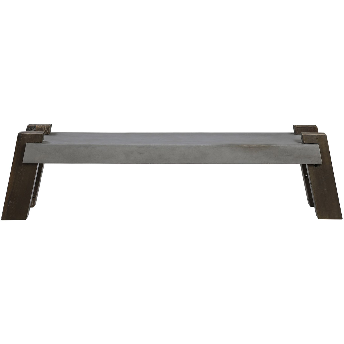 Lavin Gray Concrete and Reclaimed Wood Bench
