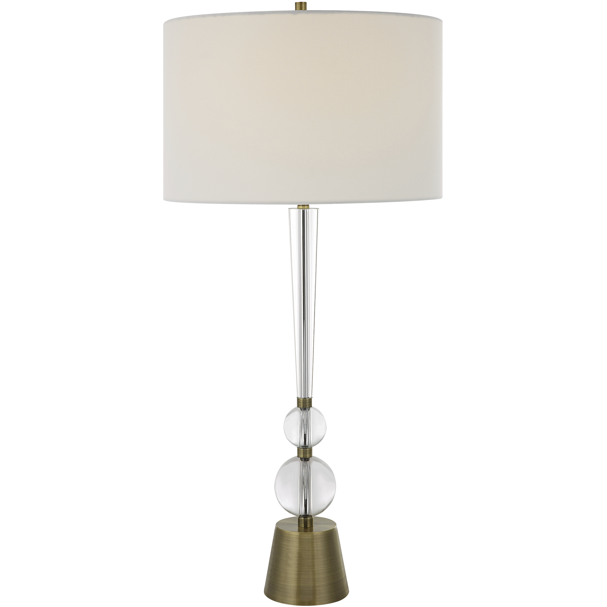 Annily 36.75 inch 150.00 watt Crystal and Antiqued Brass Table Lamp Portable Light