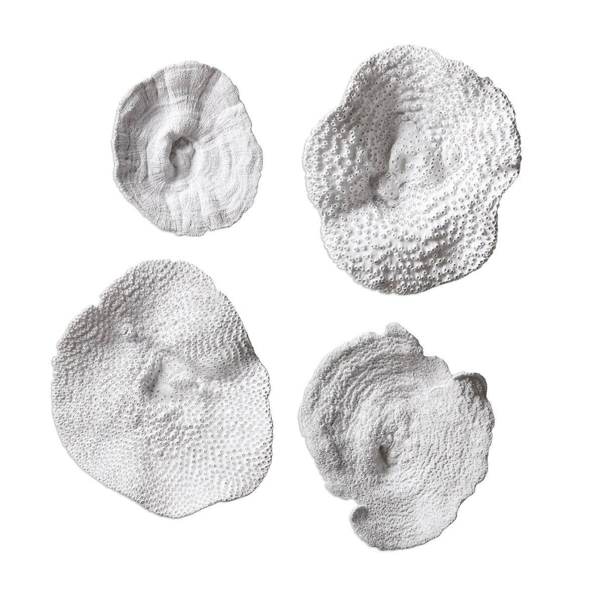 Sea Coral Antique White Wall Art, Sea Coral, Set of 4
