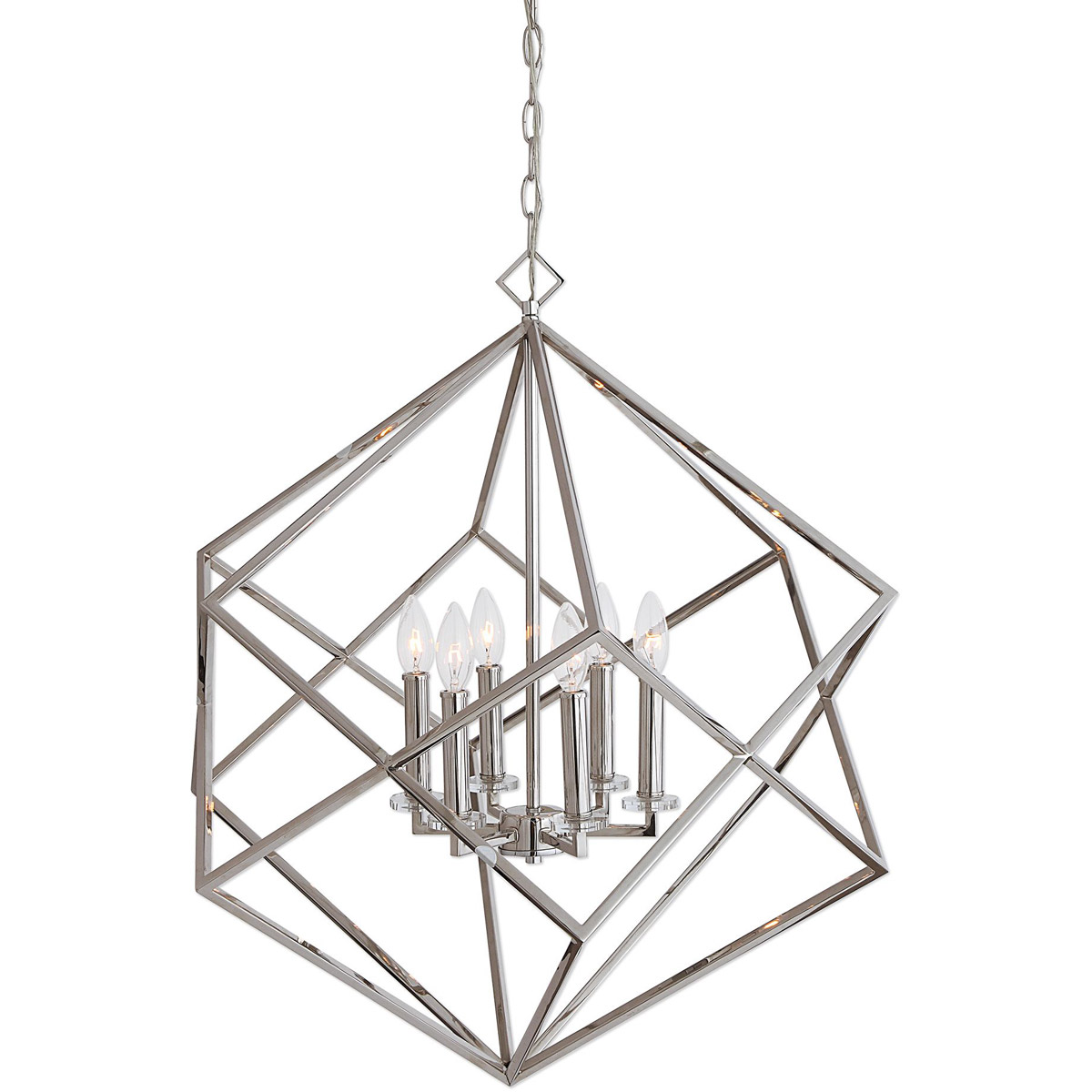 Euclid 6 Light 26 inch Polished Nickel Pendant Ceiling Light