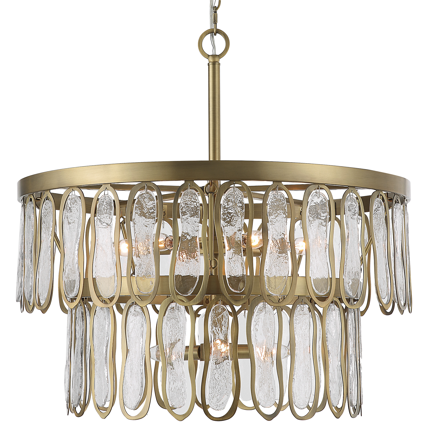 Uttermost 21586 Aurelie 9 Light 28 inch Antique Brass Pendant