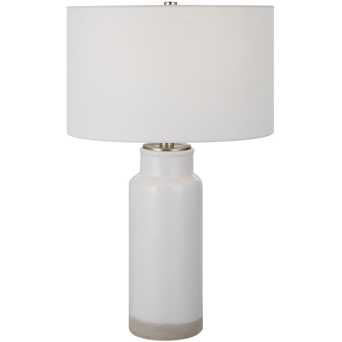 Albany 28 inch 150.00 watt Textured White Glaze and Brushed Nickel Table Lamp Portable Light