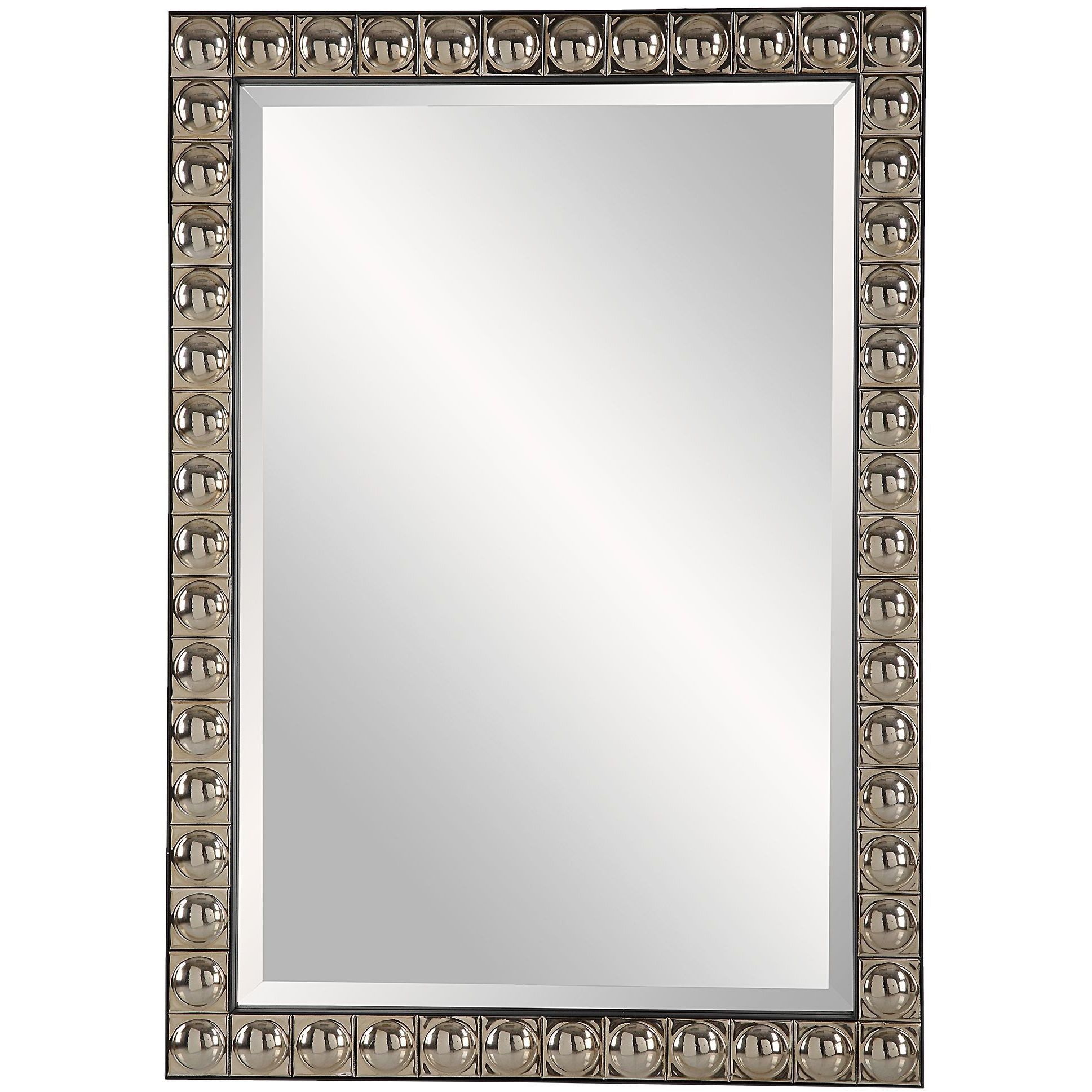 Silvio 32.75 X 23.13 inch Antiqued Silver-Champagne and Black Vanity Mirror