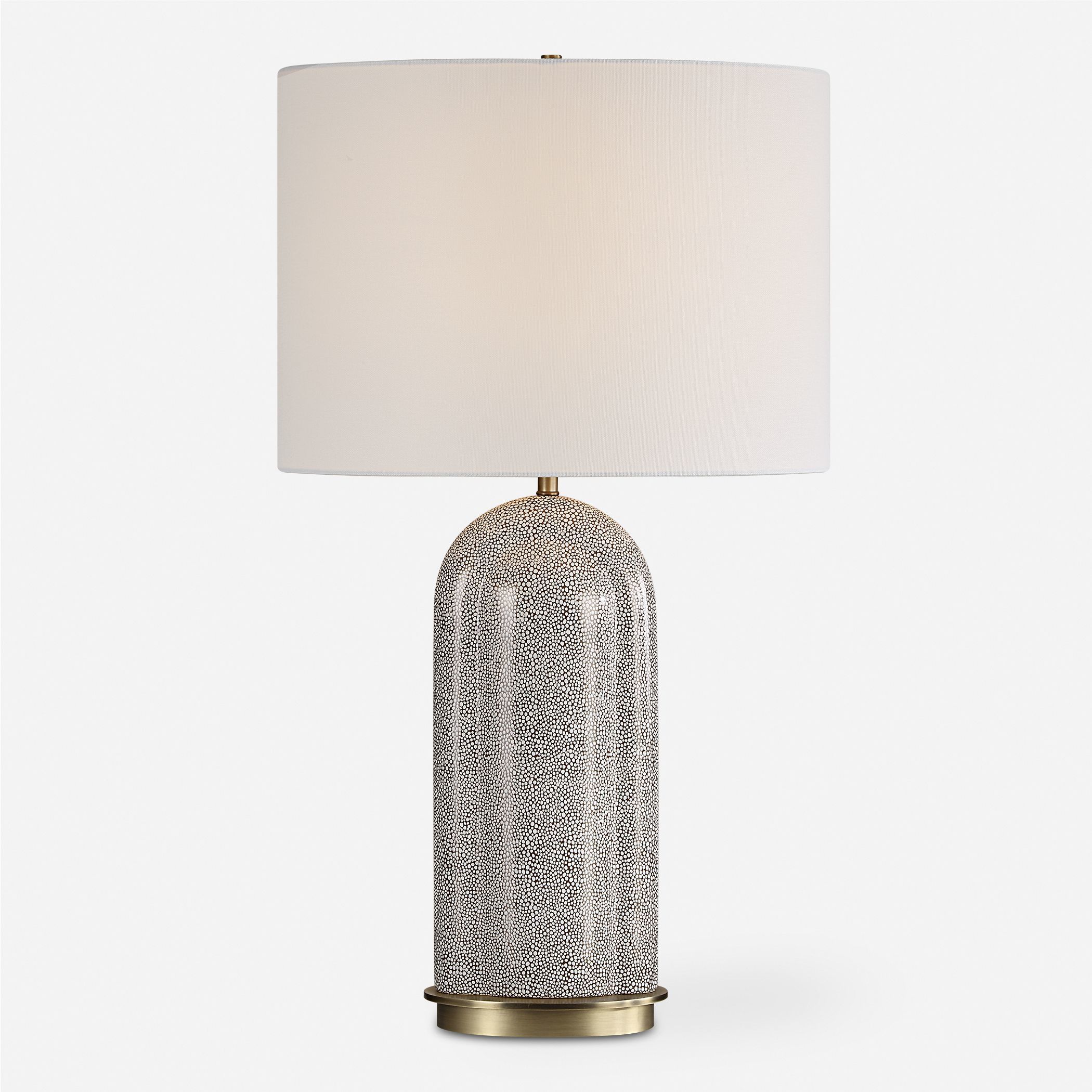 Dapple 29.5 inch 150.00 watt White Dapple on Dark Chocolate and Brushed Antique Brass Table Lamp Portable Light