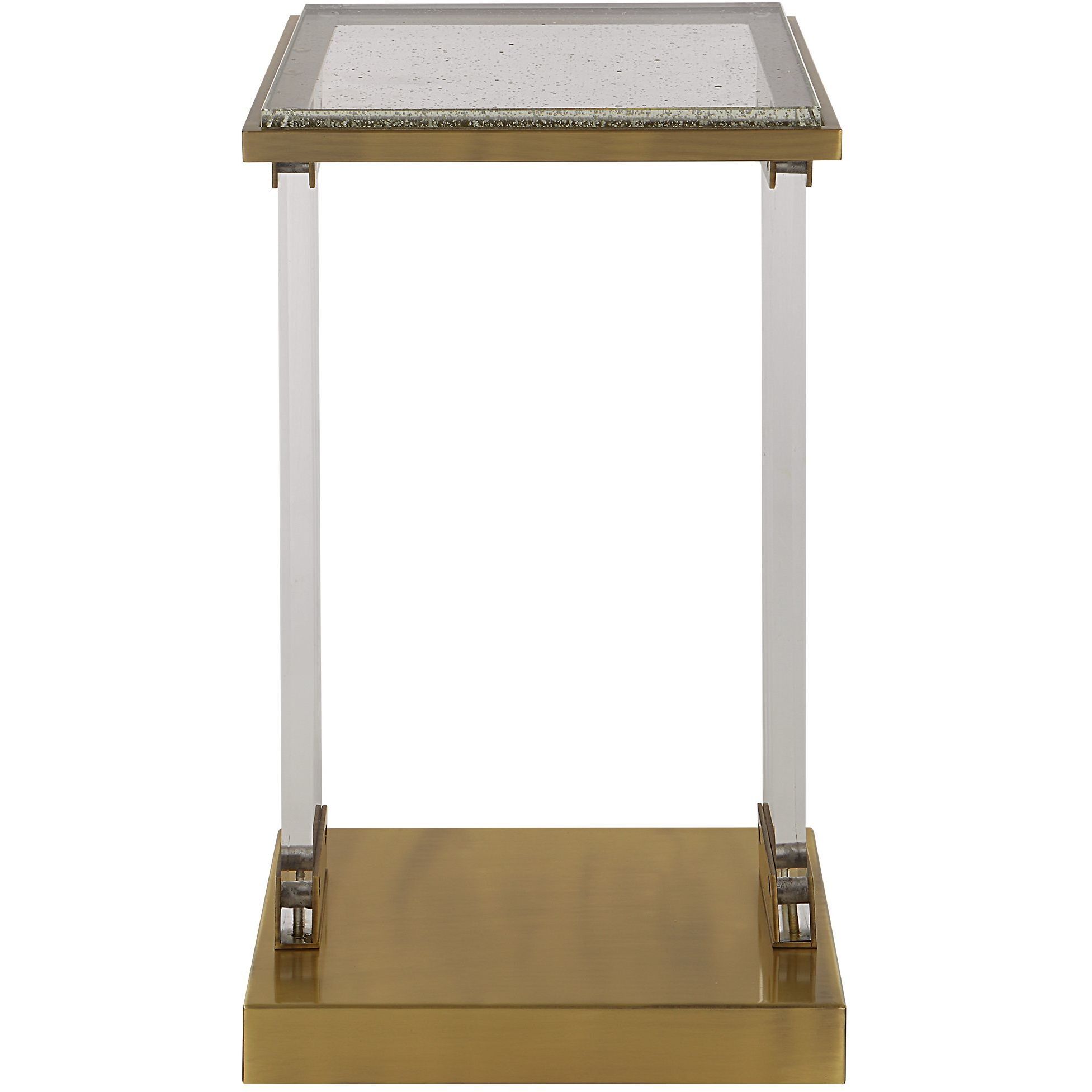 Muse 25 X 14 inch Antique Brushed Brass and Clear Acrylic Accent Table