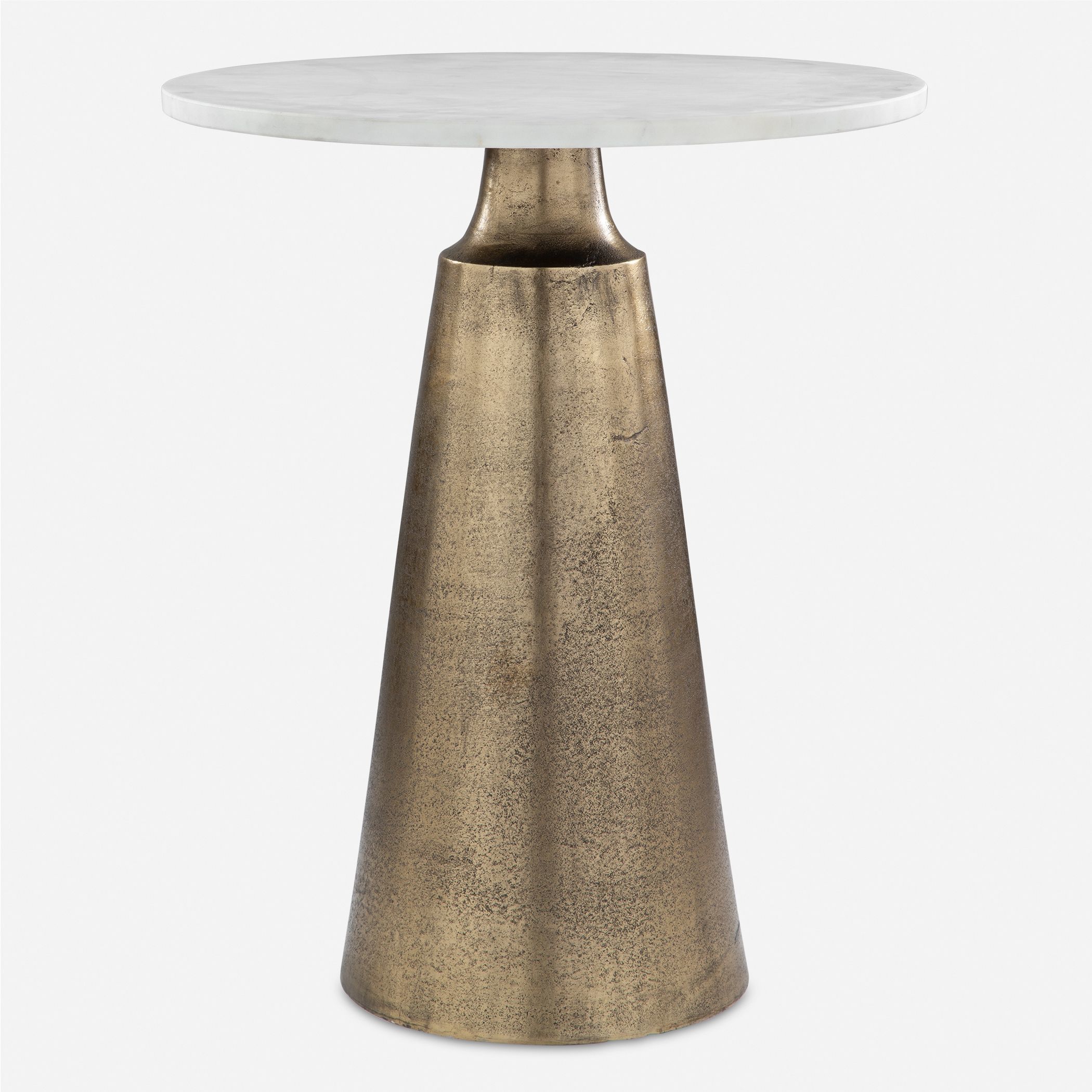Midsummer 24 X 20 inch Antique Brass and Travertine Accent Table