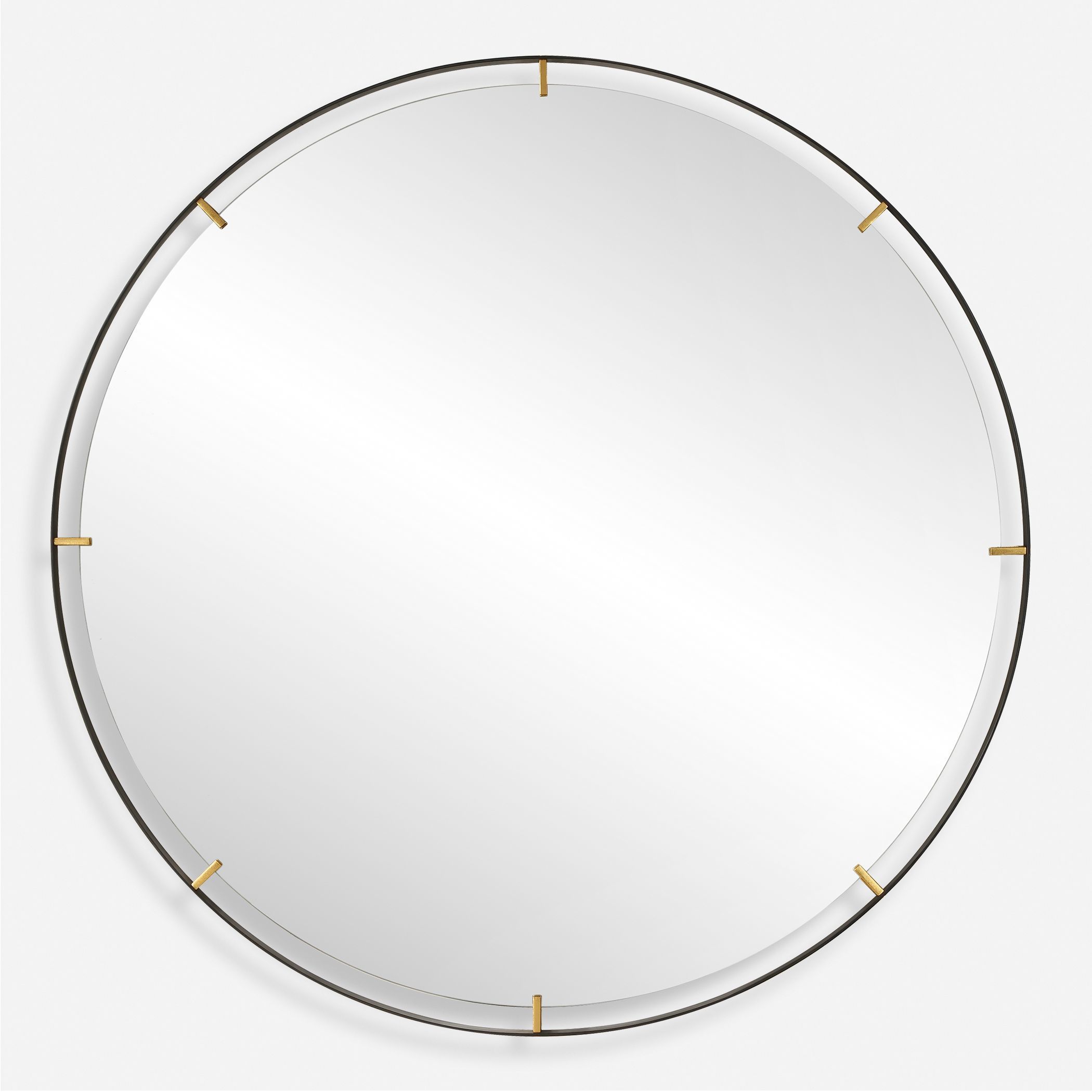 Grand Pendulum 72.25 X 72.25 inch Black and Antiqued Gold Mirror