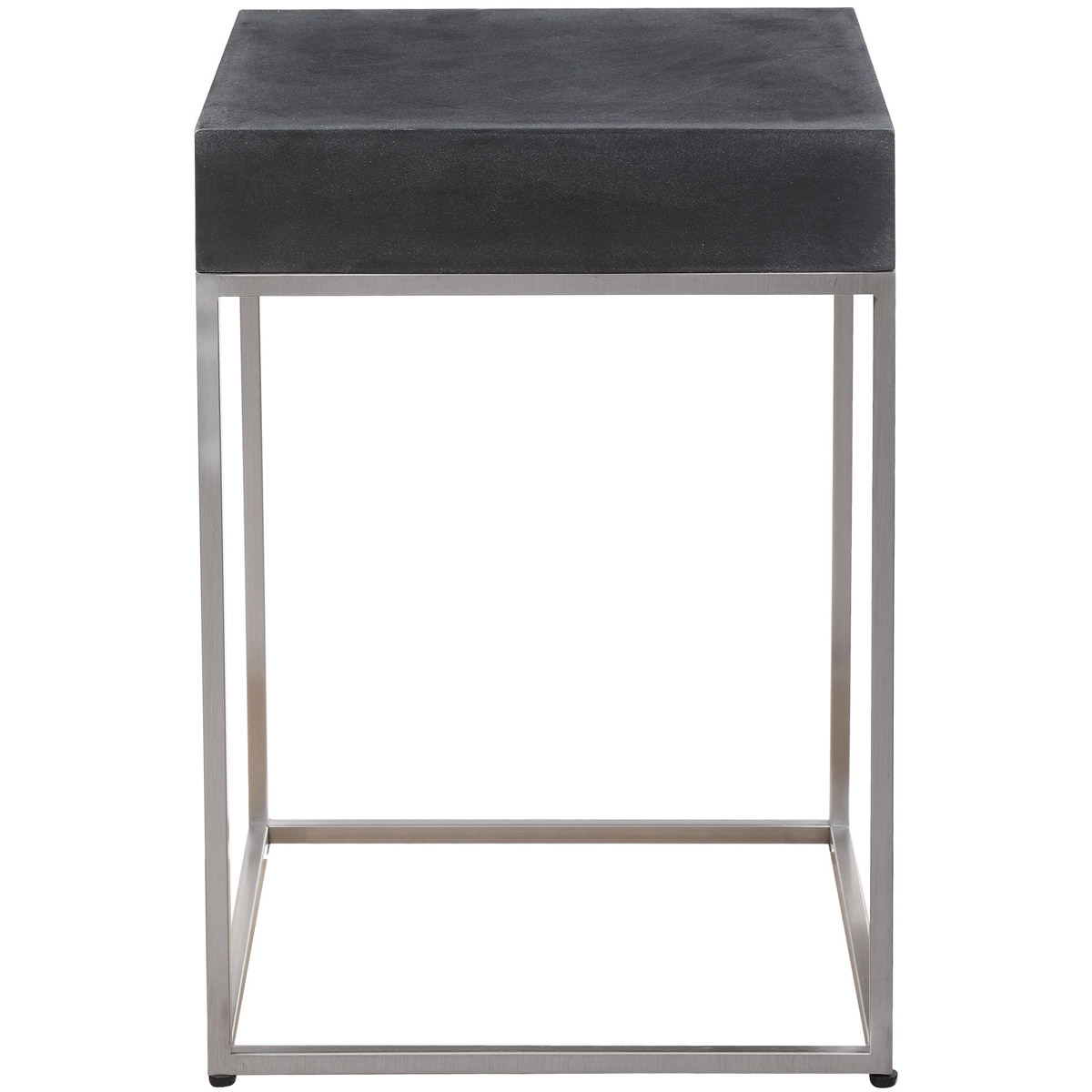 Jase 20 X 14 inch Black Concrete Look and Brushed Nickel Accent Table