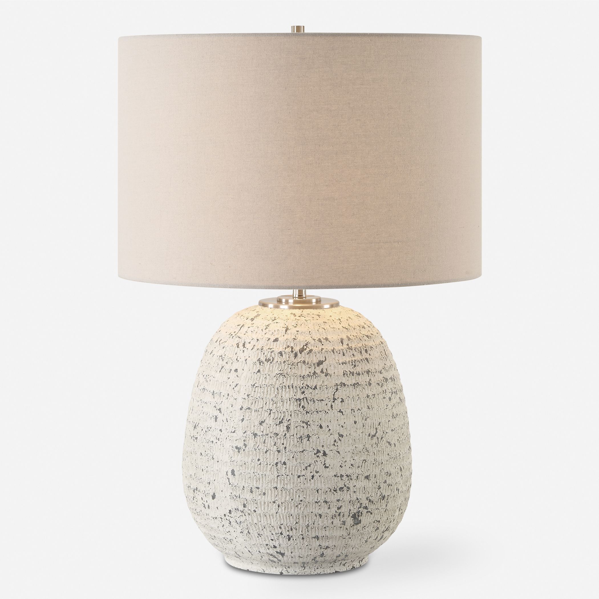 Danala 25.25 inch 150.00 watt Stone Ivory with Dark Gray Undertones and Brushed Nickel Table Lamp Portable Light