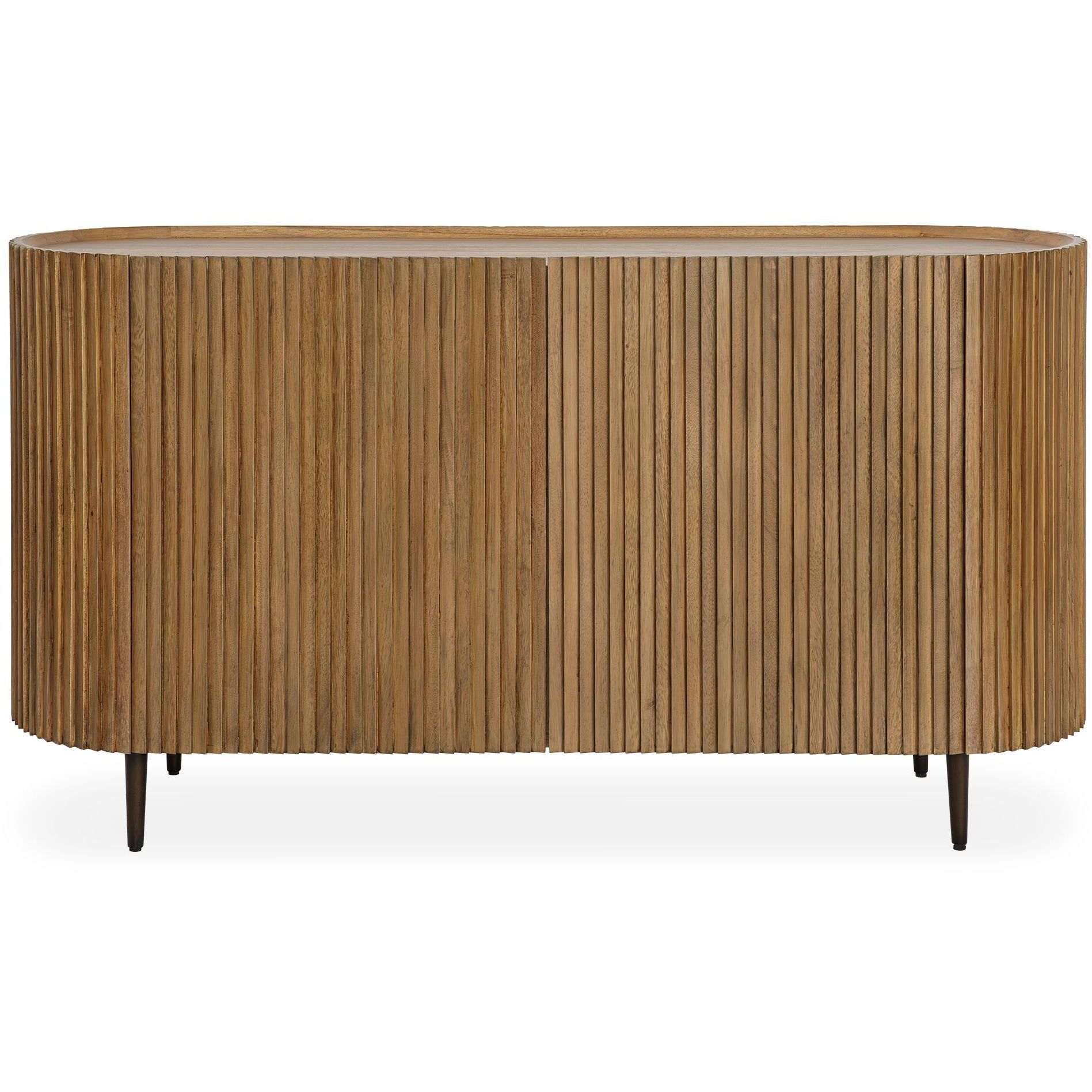 Reese Medium Oak and Dark Bronze 2 Door Cabinet