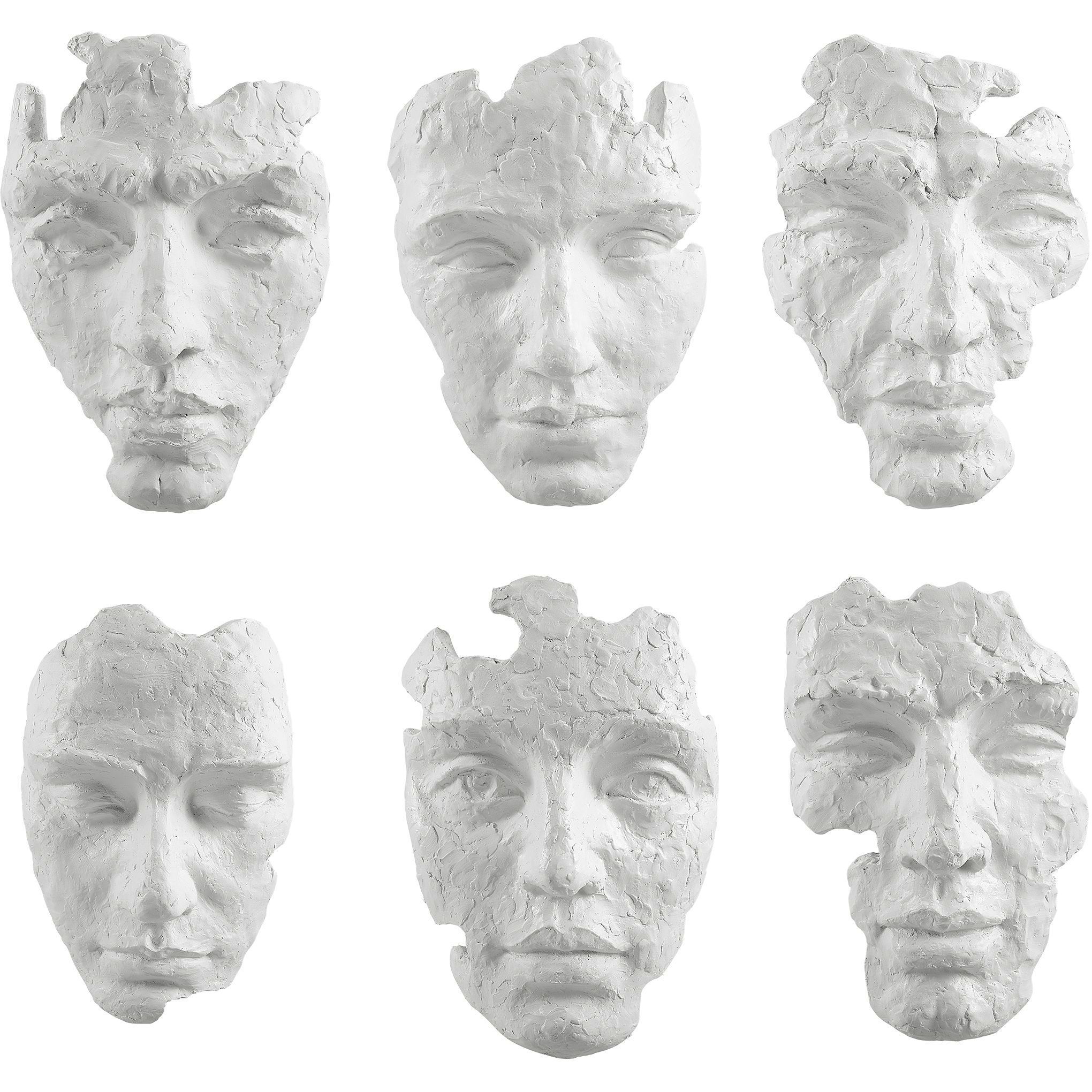 Self-Portrait Matte White Wall Decor, Set of 6
