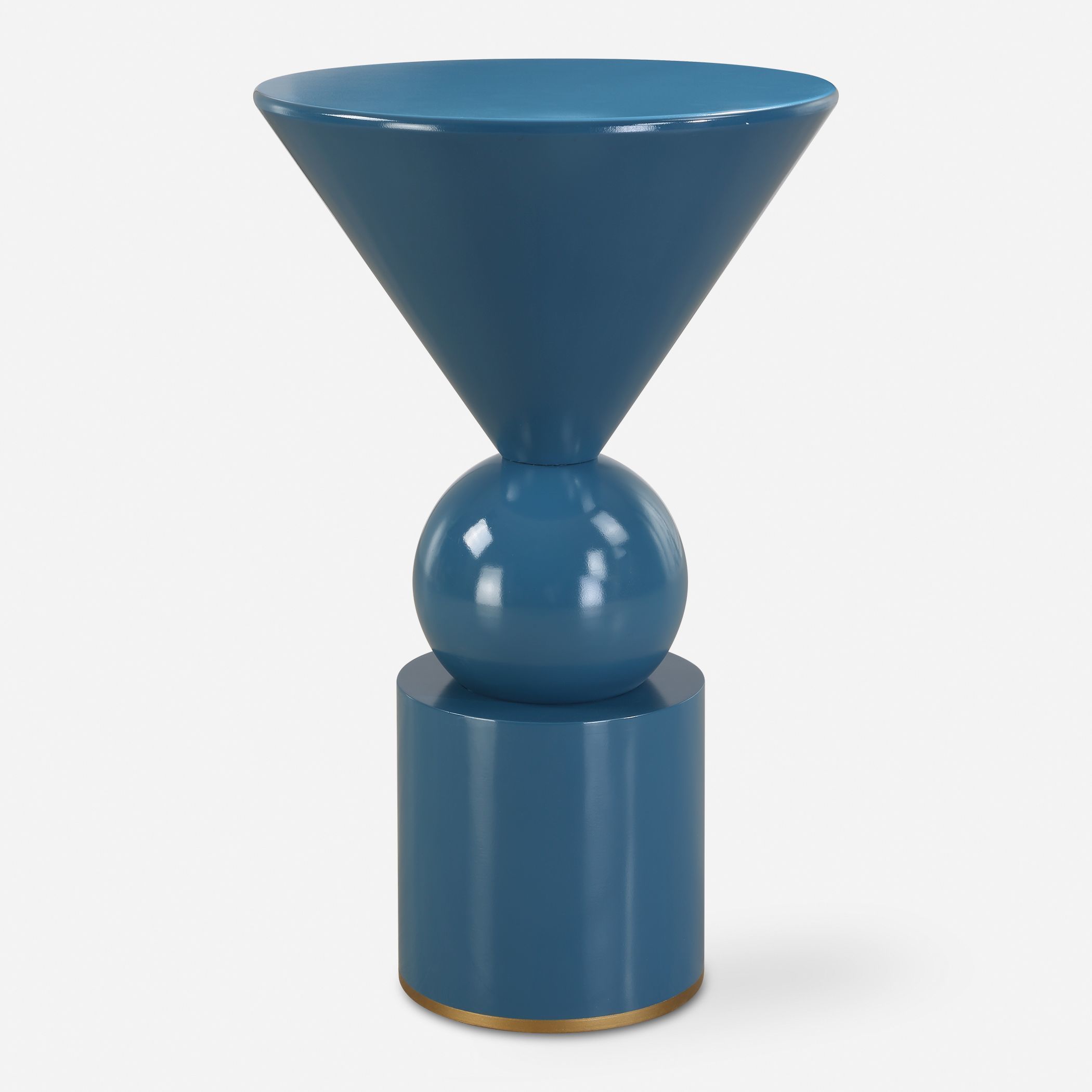 Trig 23 X 14 inch Blue and Gold Accent Table