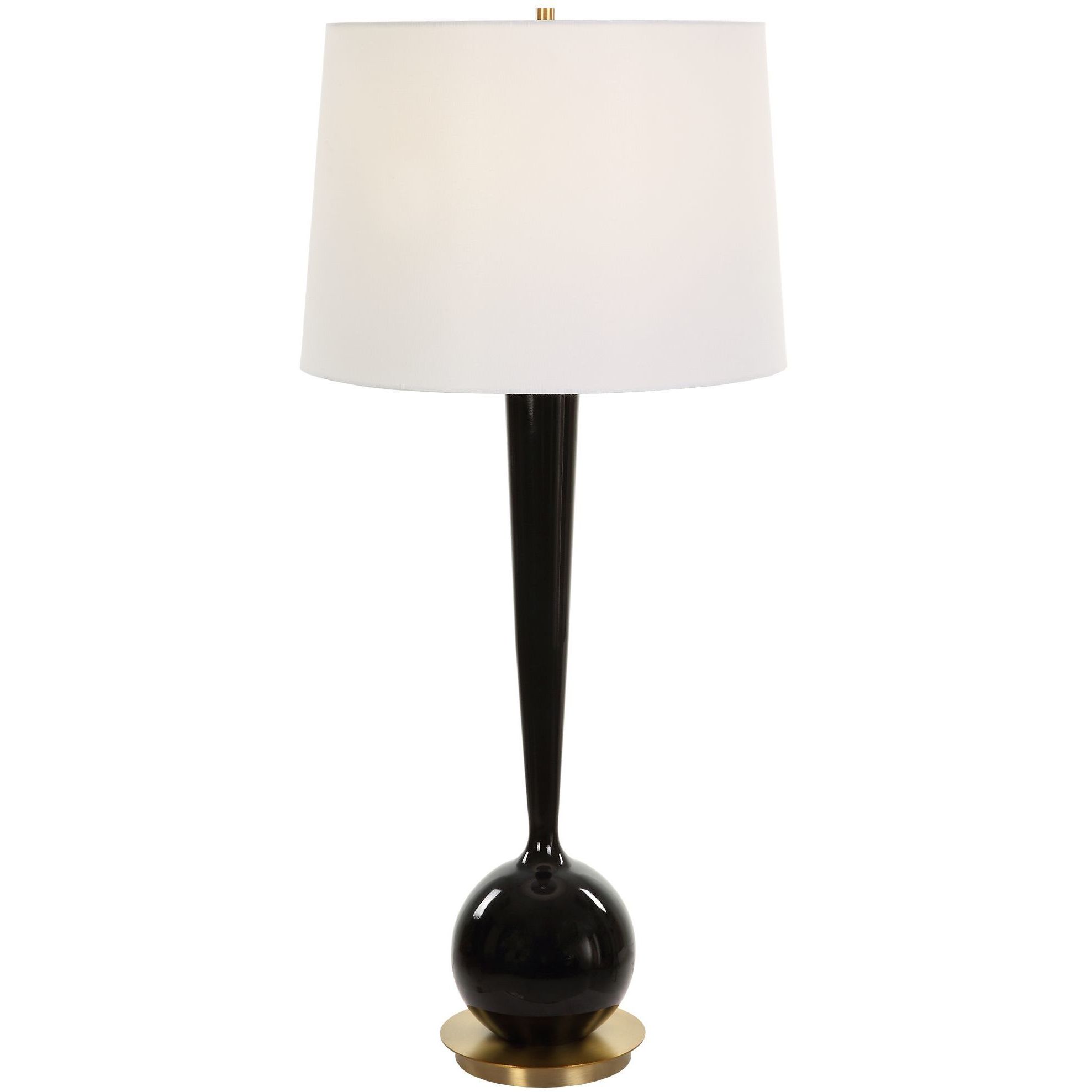 Brielle 35 inch 150.00 watt Black Glaze and Brushed Brass Table Lamp Portable Light