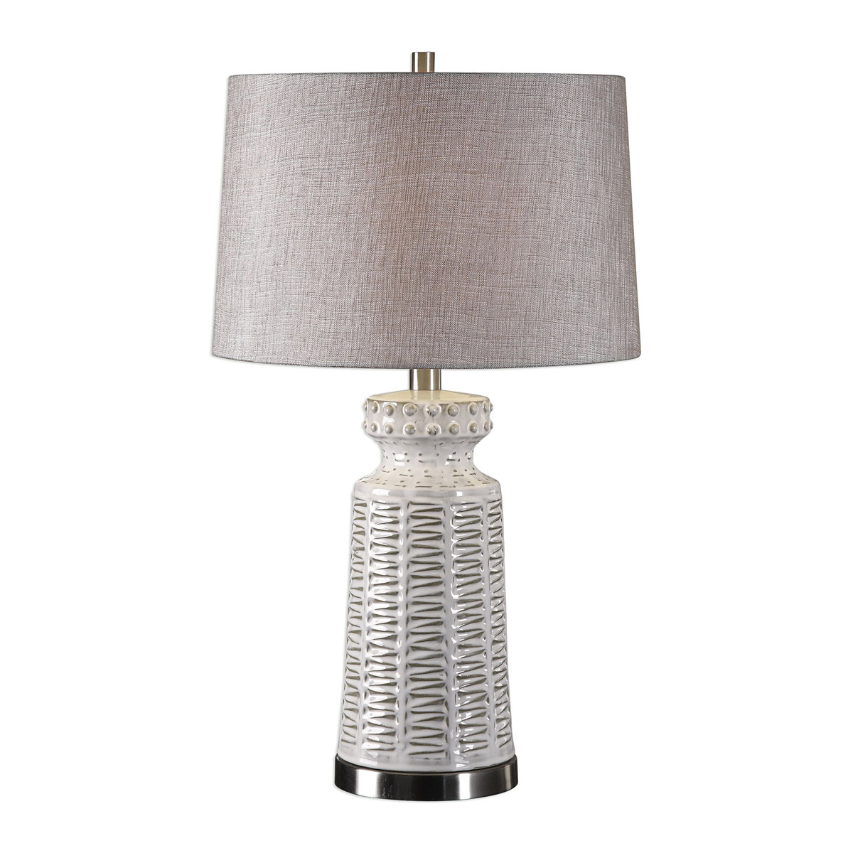 Kansa 29 inch 150 watt Distressed White Table Lamp Portable Light, David Frisch
