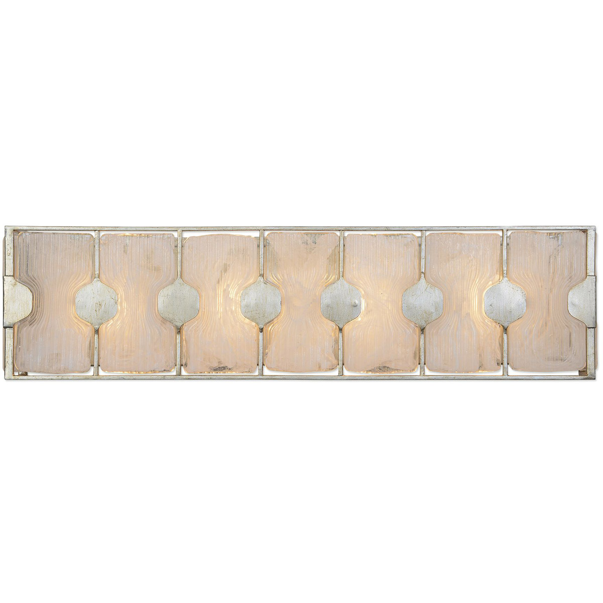 Rene 4 Light 27 inch Silver Leaf Vanity Light Wall Light