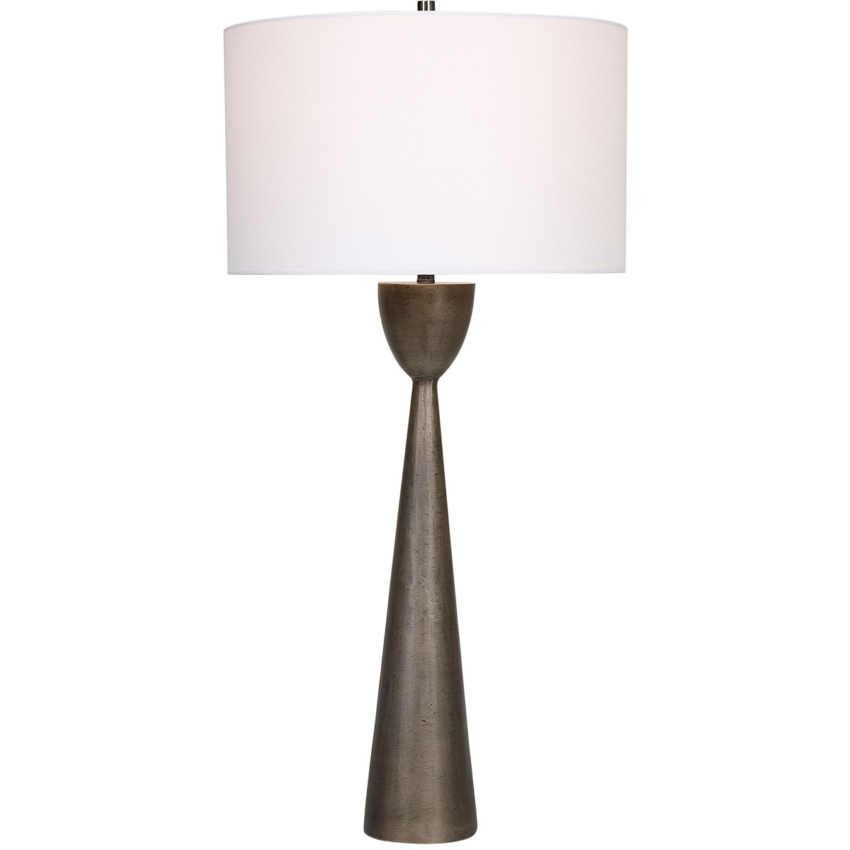 Waller 36 inch 150.00 watt Old Iron with Brushed Nickel Details Table Lamp Portable Light