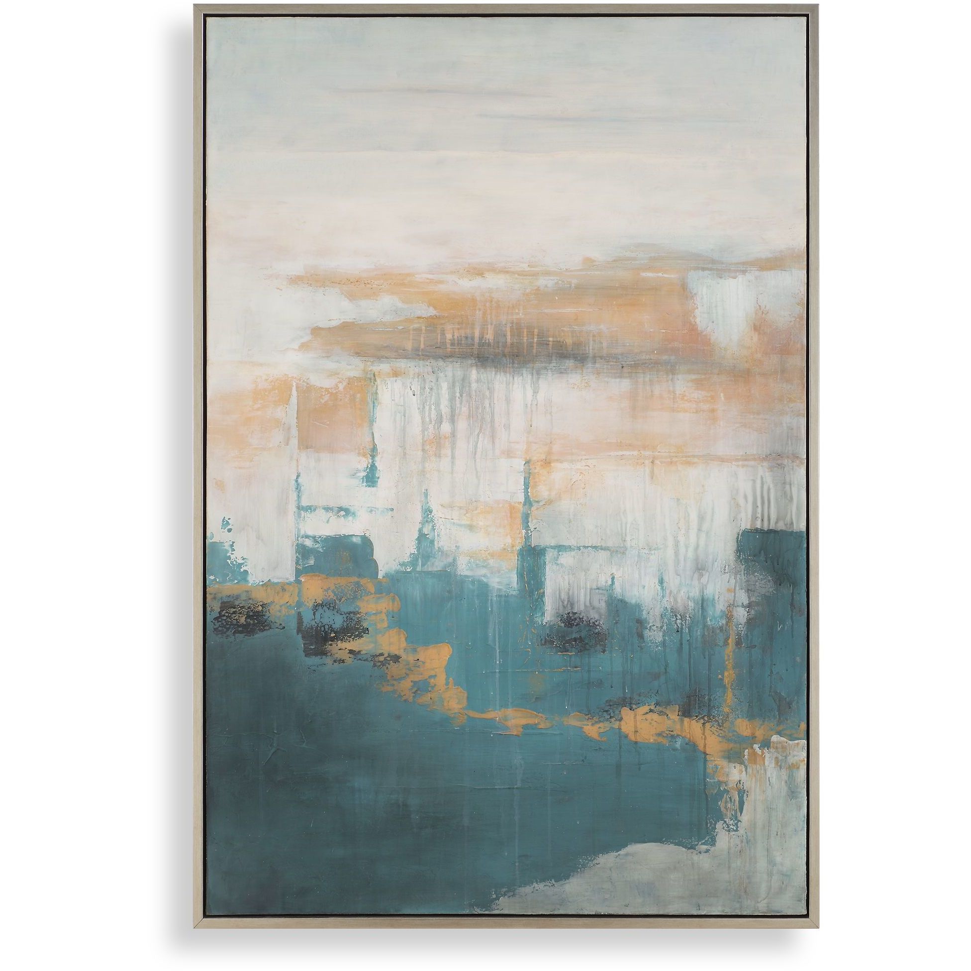 Eastside Blue and Greena nd Beige and Orange Abstract Coastal Art