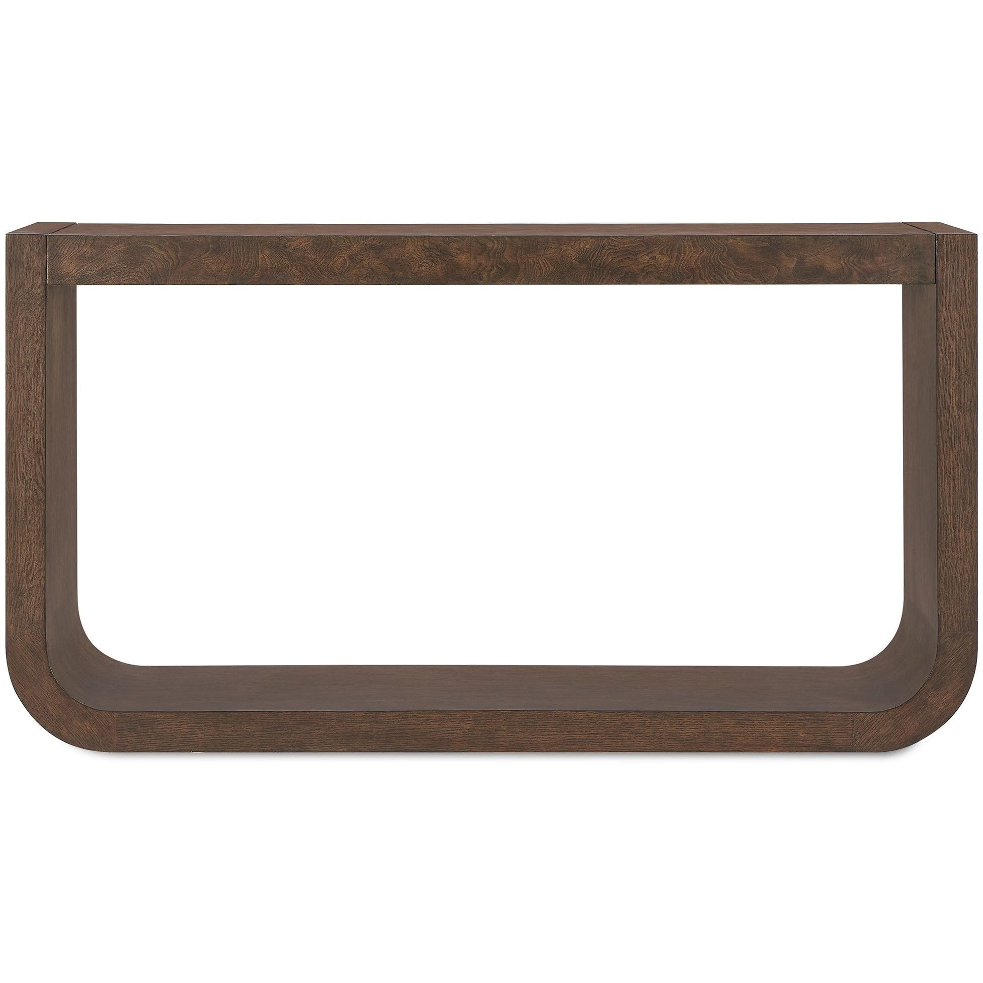 Flores 58 inch Dark Walnut Oak Veneer Console Table