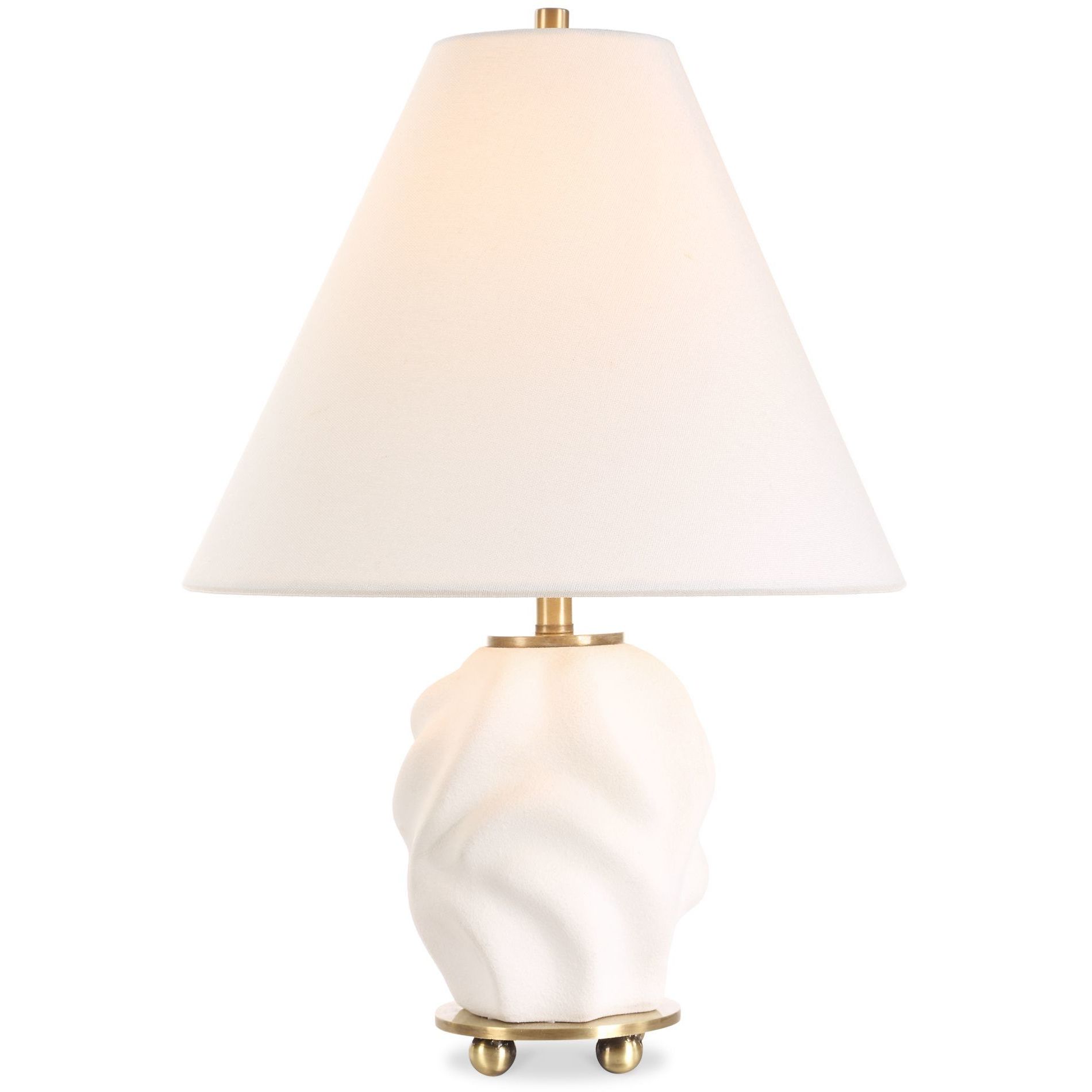 Bora 17.5 inch 60.00 watt Matte White Glaze and Brass Accent Lamp Portable Light