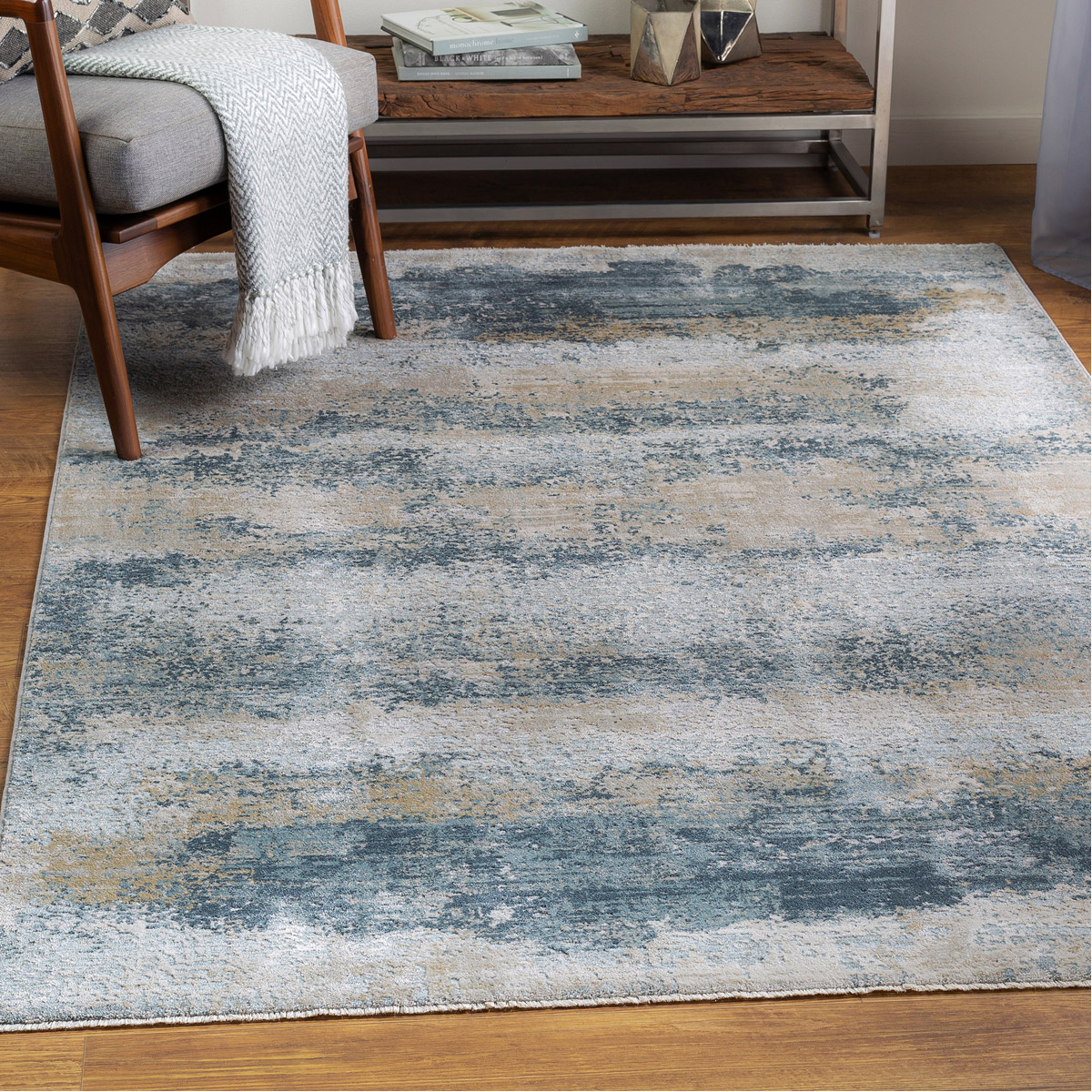 Bremen 146 X 108 inch Sage/Taupe/Light Gray/White/Pale Blue/Olive/Navy Rug, 9ft x 12ft