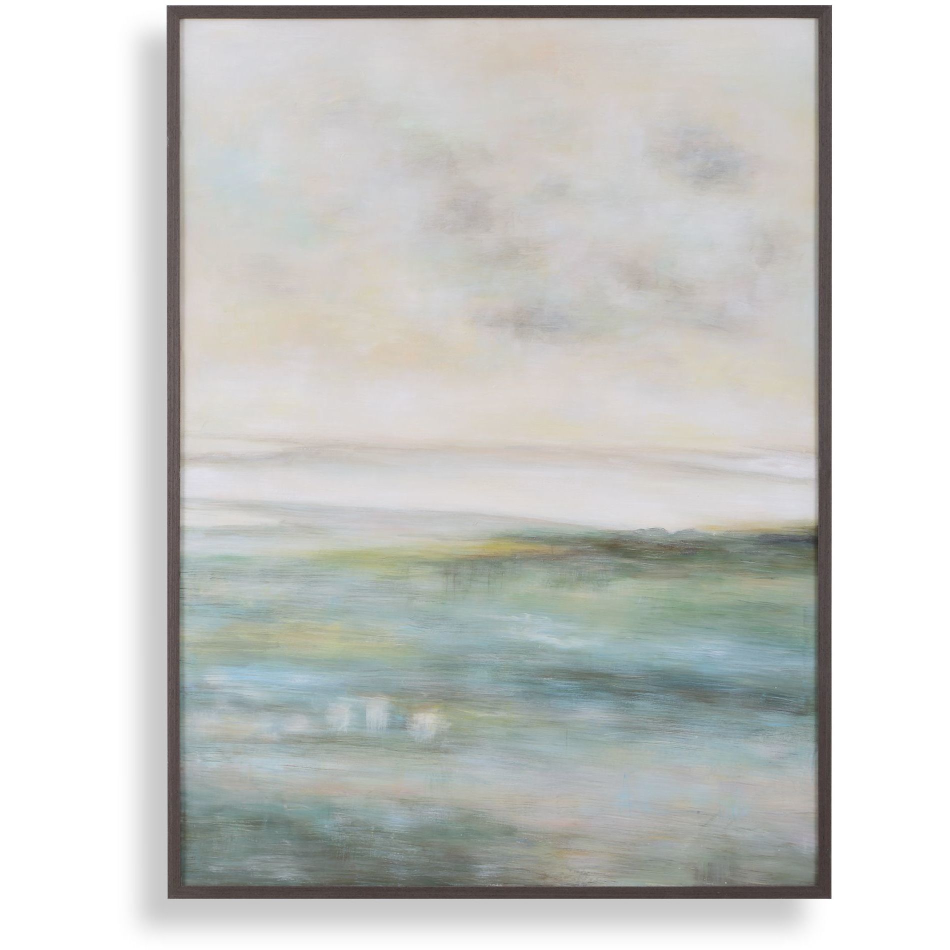 Awakening Dark Walnut Hand Painted Landscape Art