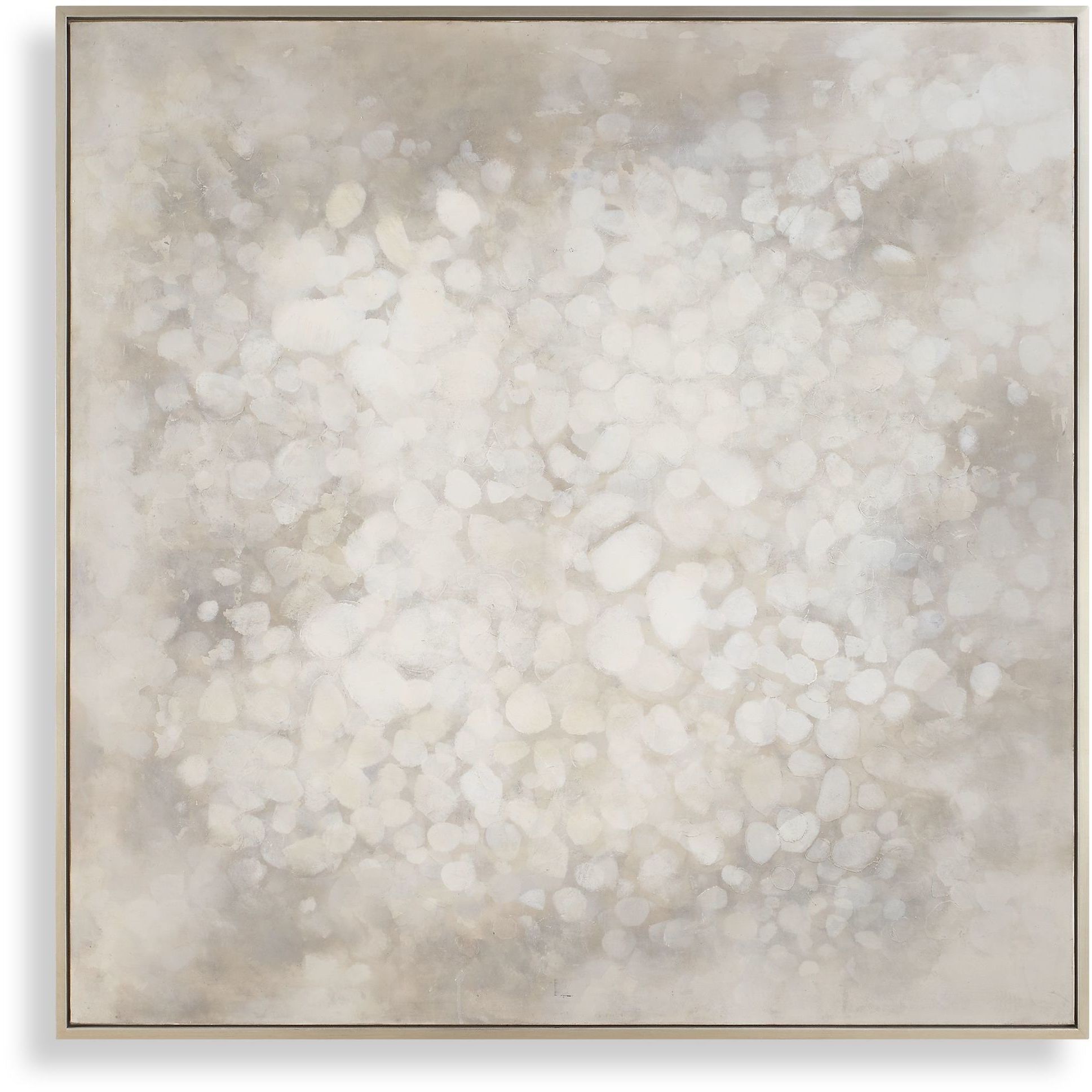 Out Of Focus Grey and White and Gold Framed Abstract Art