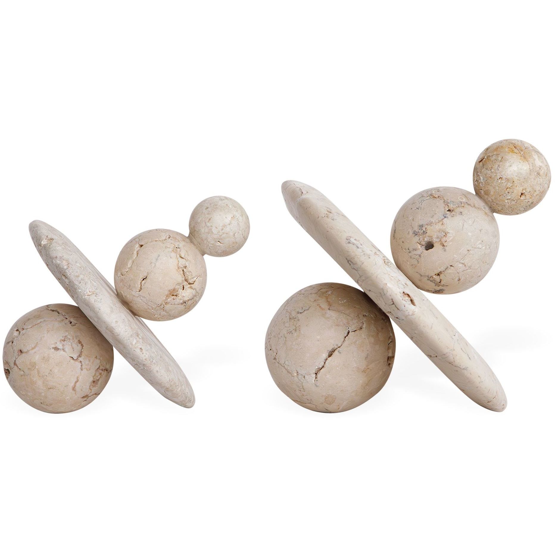 Quarried Stone 9.25 X 8.5 inch Indoor-Outdoor Sculptures, Set of 2