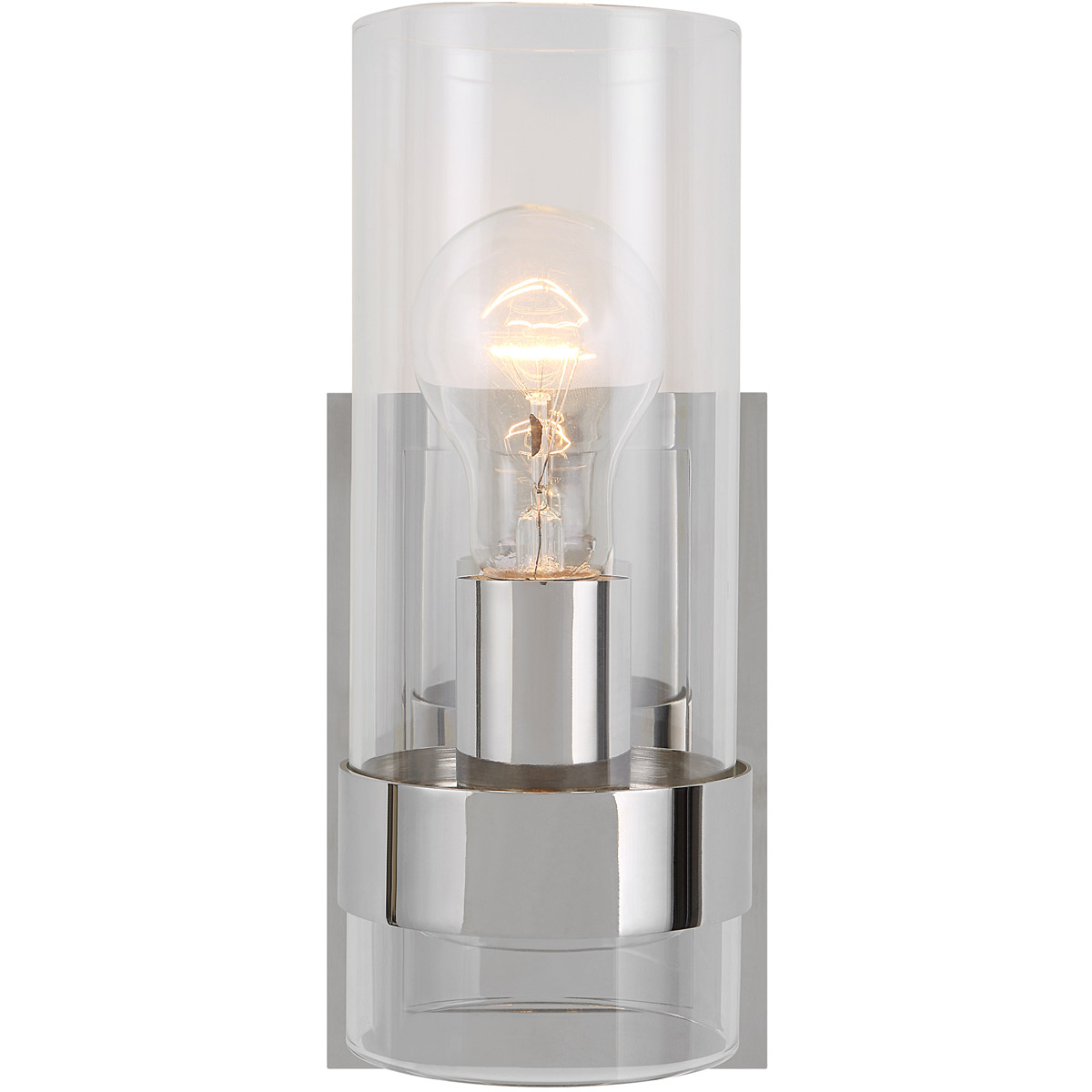 Cardiff 1 Light 5 inch Polished Nickel Cylinder Sconce Wall Light
