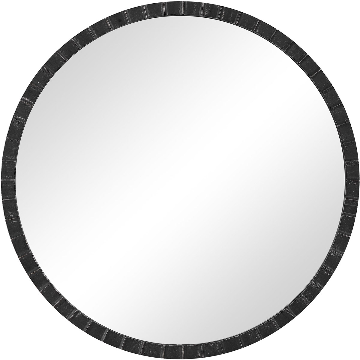 Dandridge 34 X 34 inch Distressed Matte Black with Silver Undertones Wall Mirror