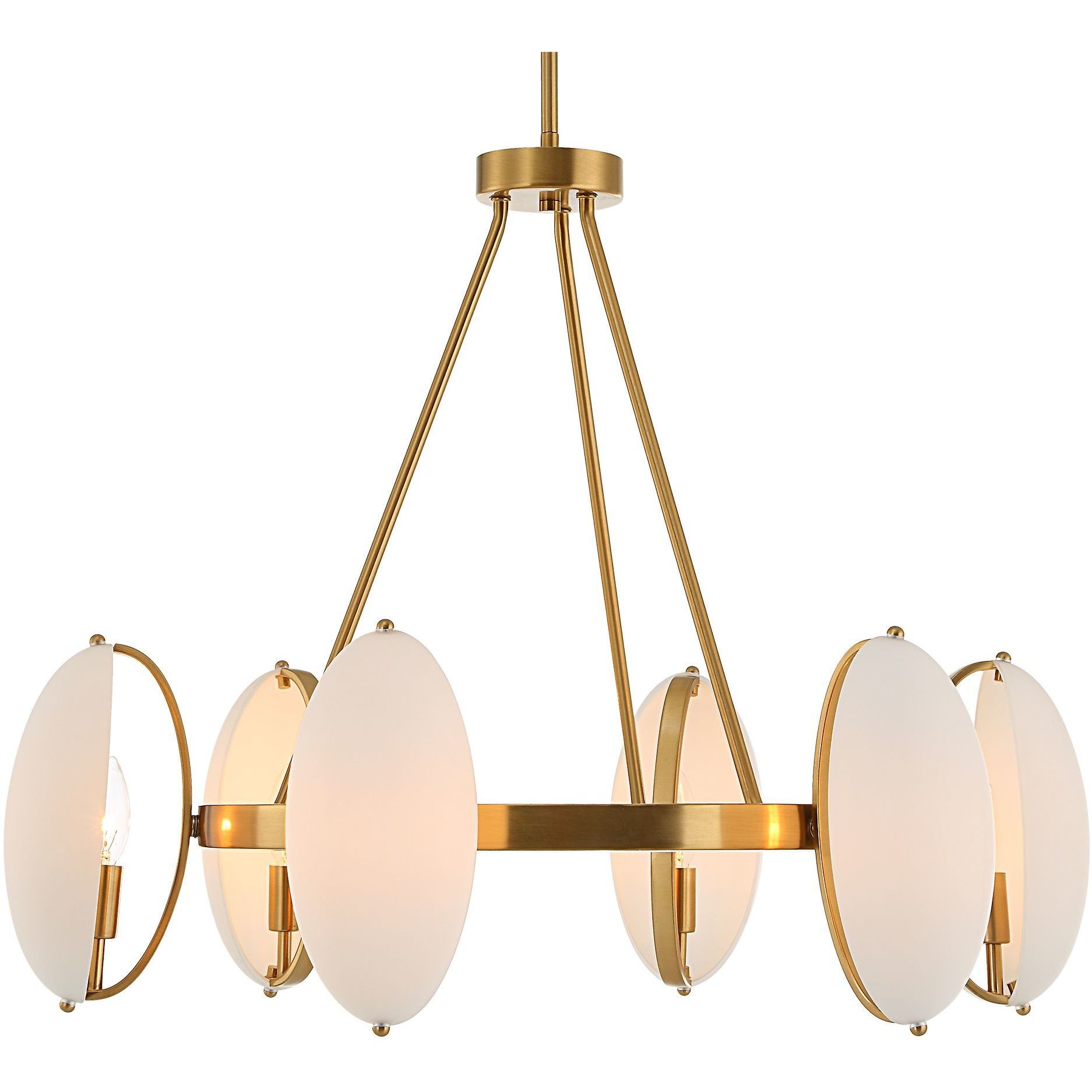 Oviform 6 Light 30.25 inch Warm Brass Chandelier Ceiling Light